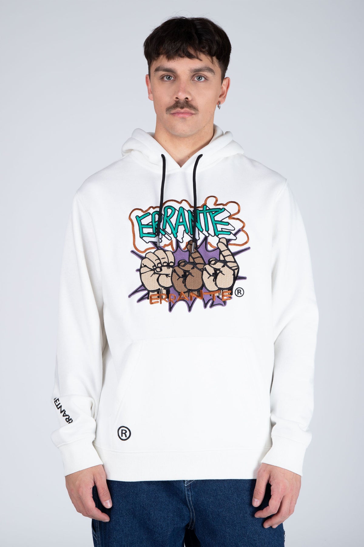 Poleron Hood Force Blanco ERRANTE
