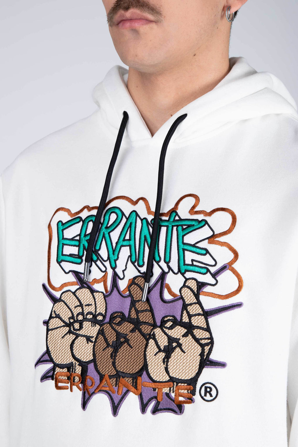 Poleron Hood Force Blanco ERRANTE