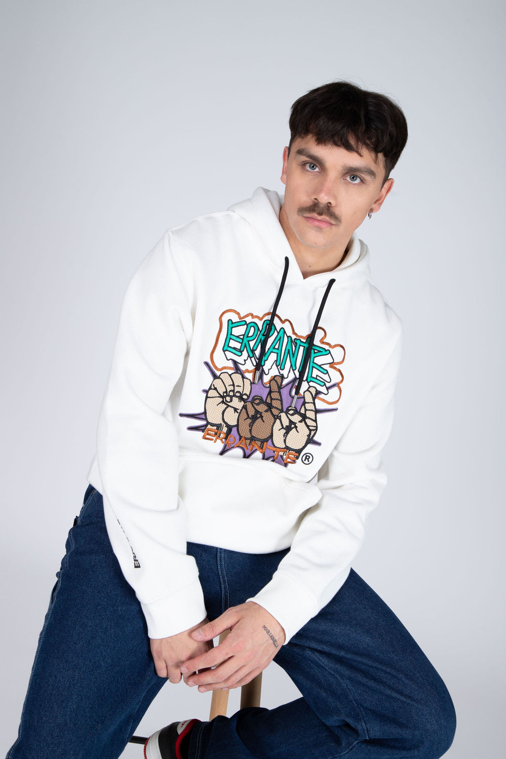 Poleron Hood Force Blanco ERRANTE