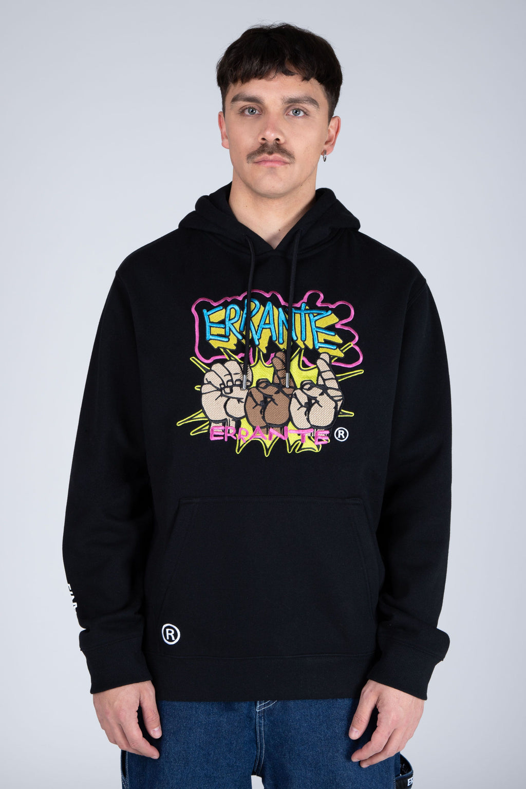 Poleron Hood Force Negro ERRANTE