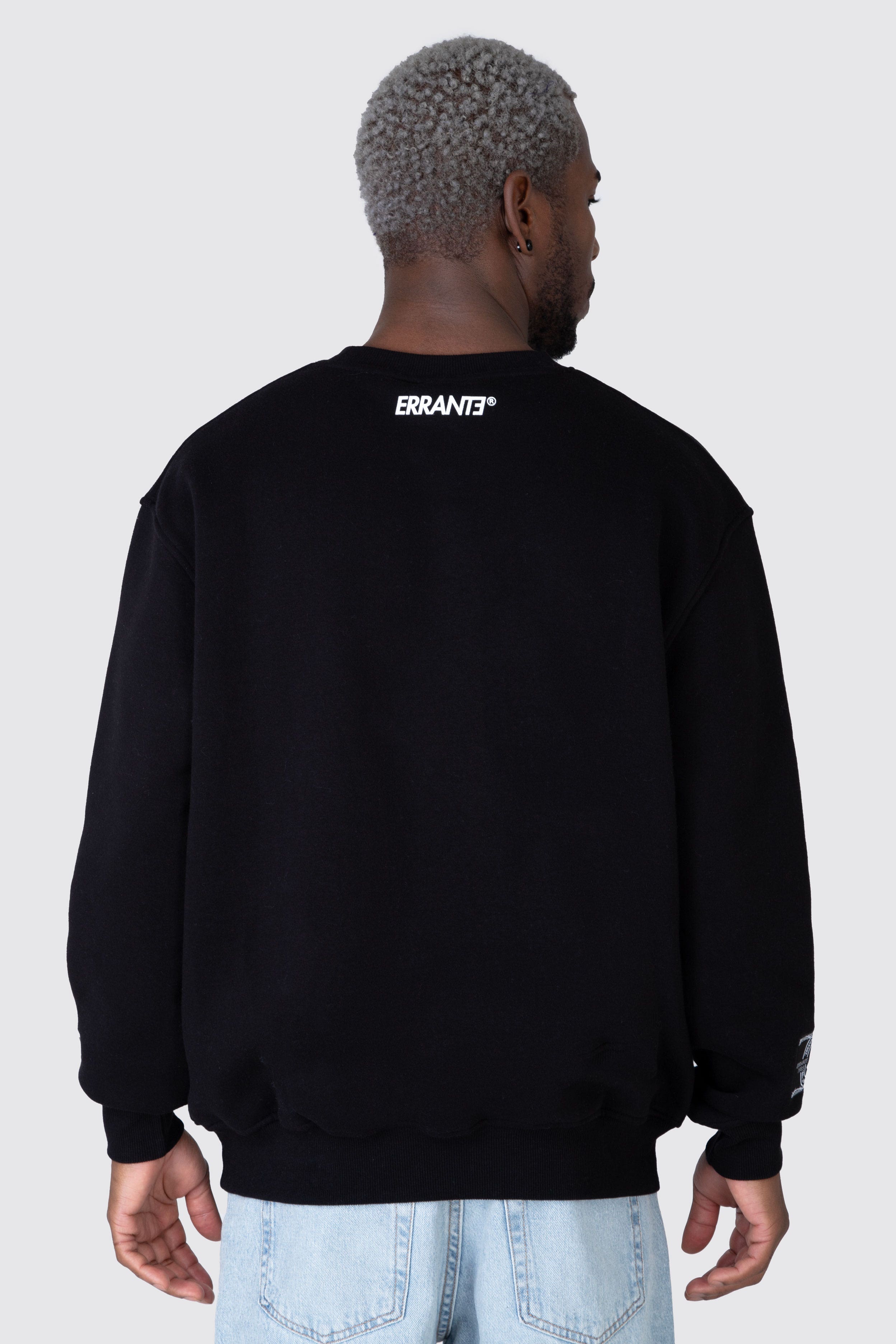 Poleron Crew Neck Smile Trend Negro ERRANTE 