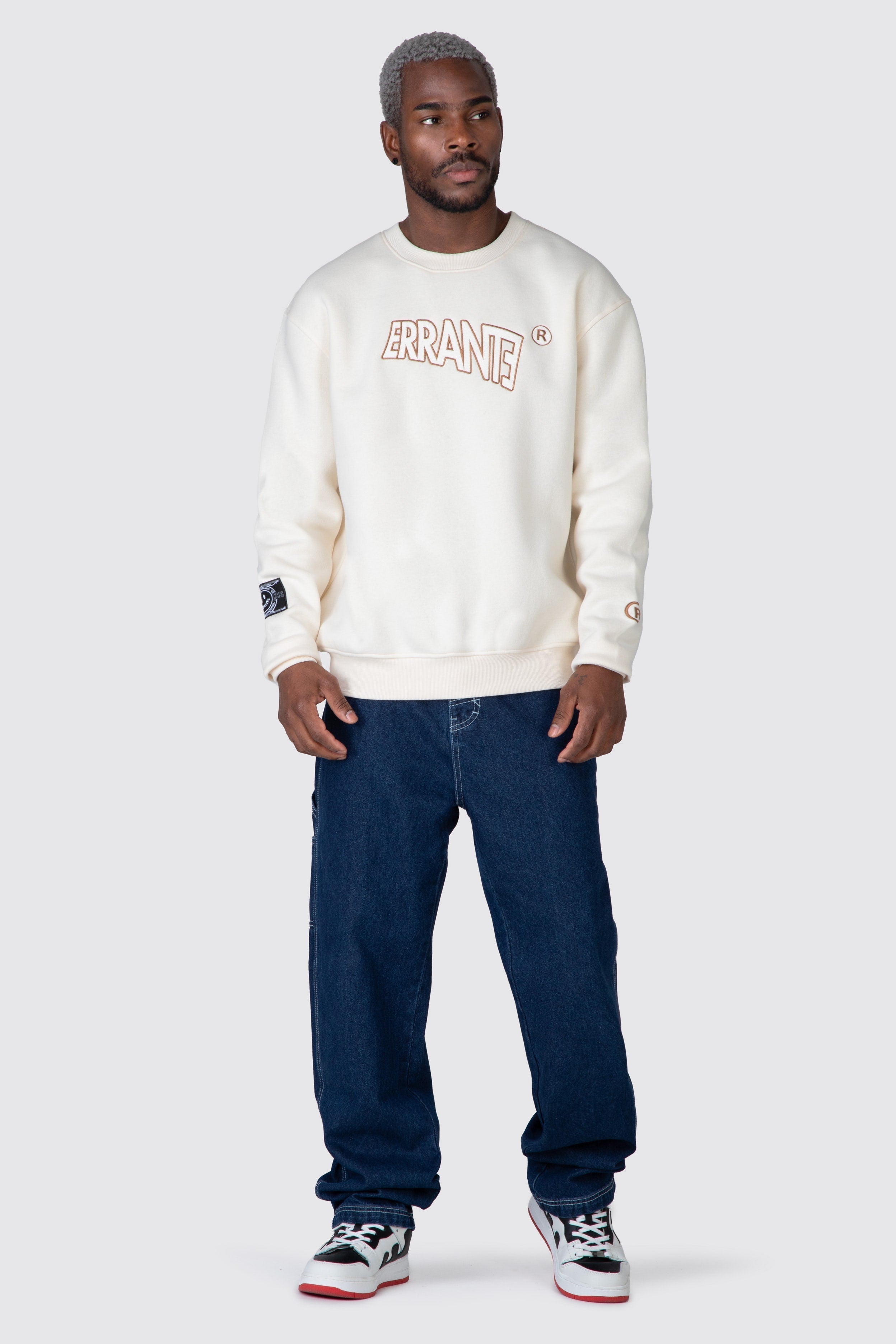 Poleron Crew Neck Box Groovy Blanco Errante 