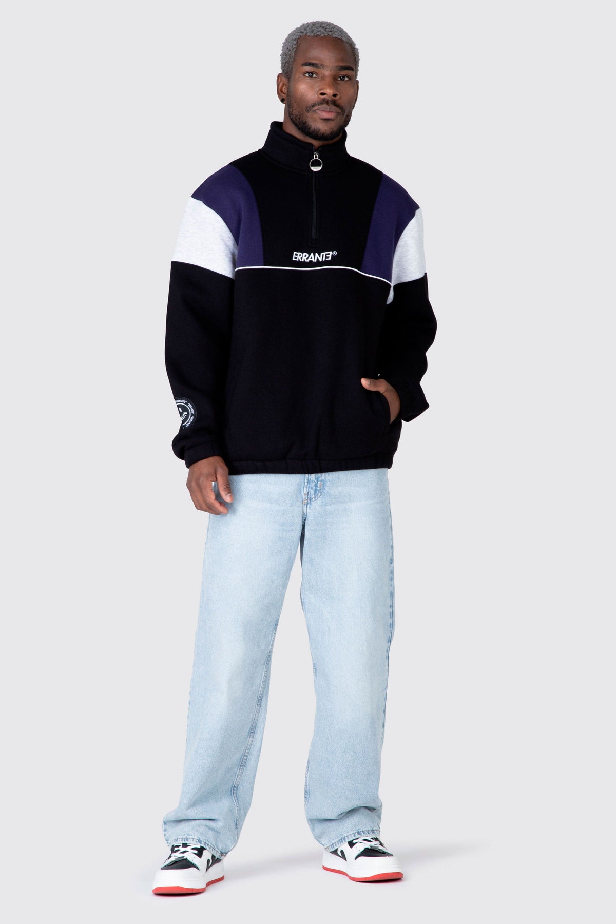 Poleron Half Zip Blocklife Negro ERRANTE 