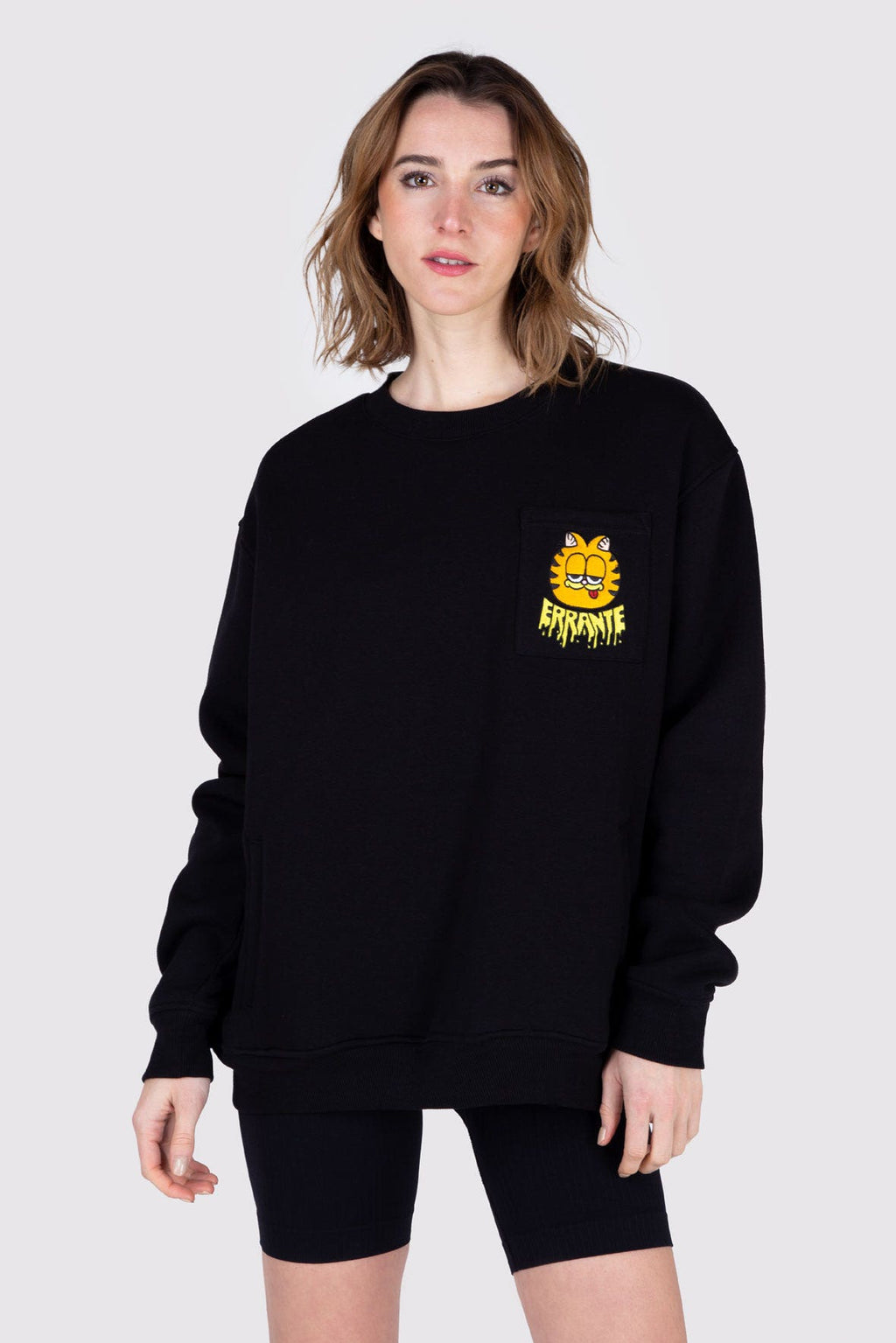 Poleron Crew Neck Garfield Wandering Whisker Negro ERRANTE 