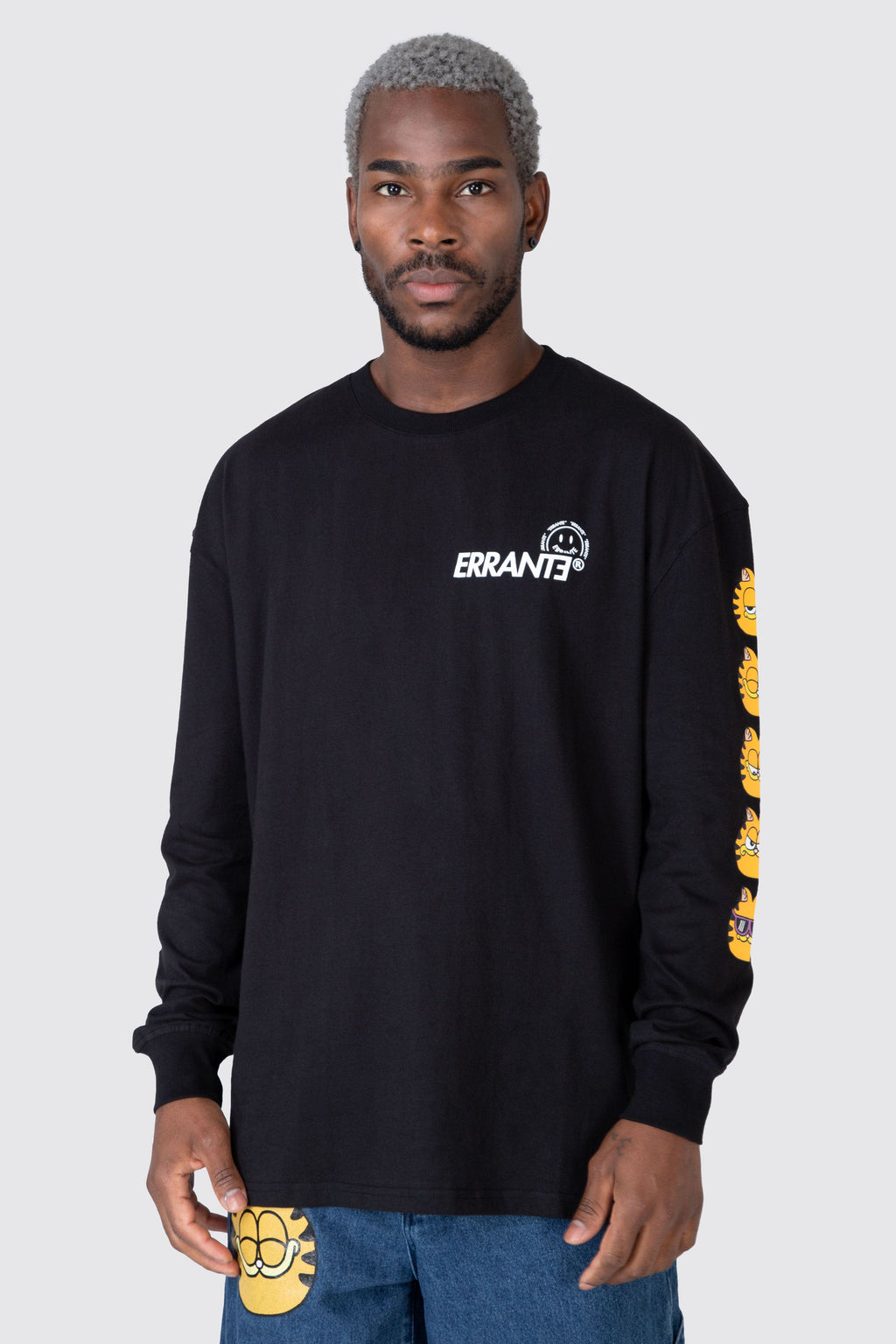 Polera M/L Garfield Moody Cat Negro ERRANTE 