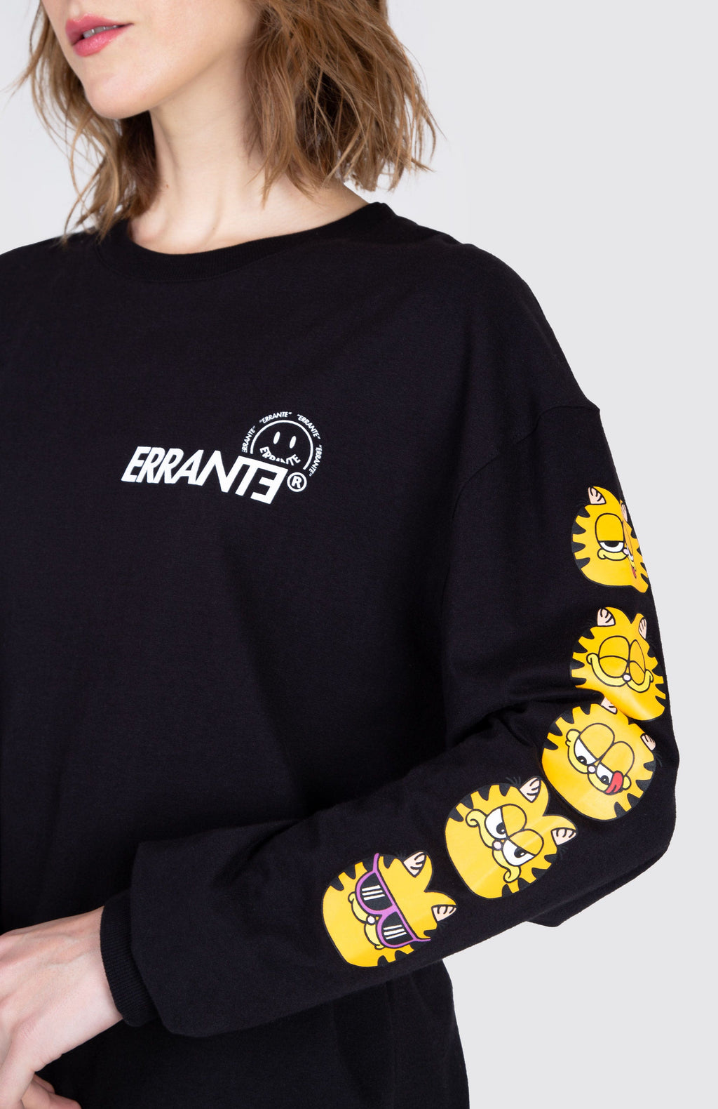 Polera M/L Garfield Moody Cat Negro ERRANTE 
