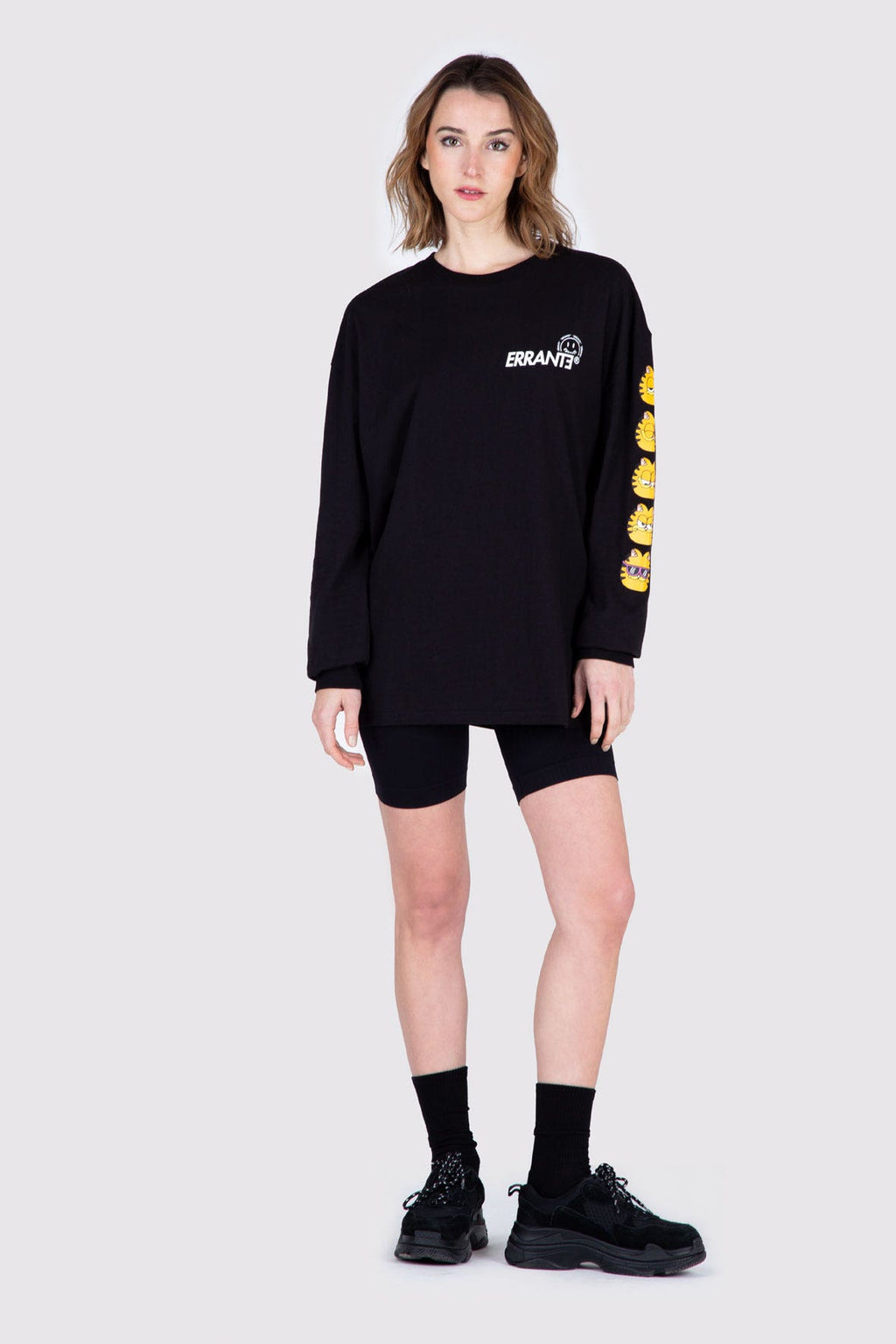 Polera M/L Garfield Moody Cat Negro ERRANTE 