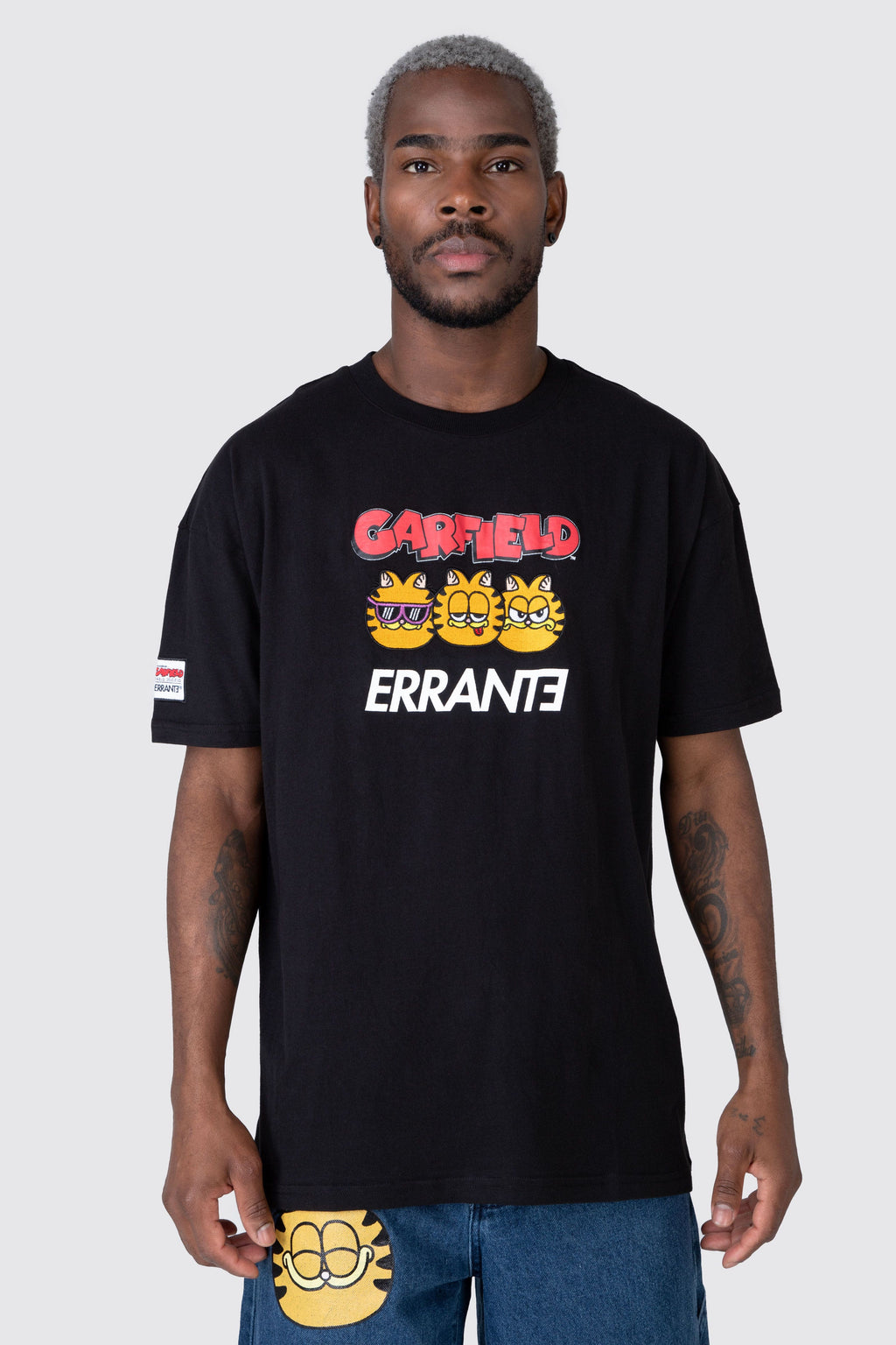 Polera M/C Garfield Triple Ego Negro ERRANTE 