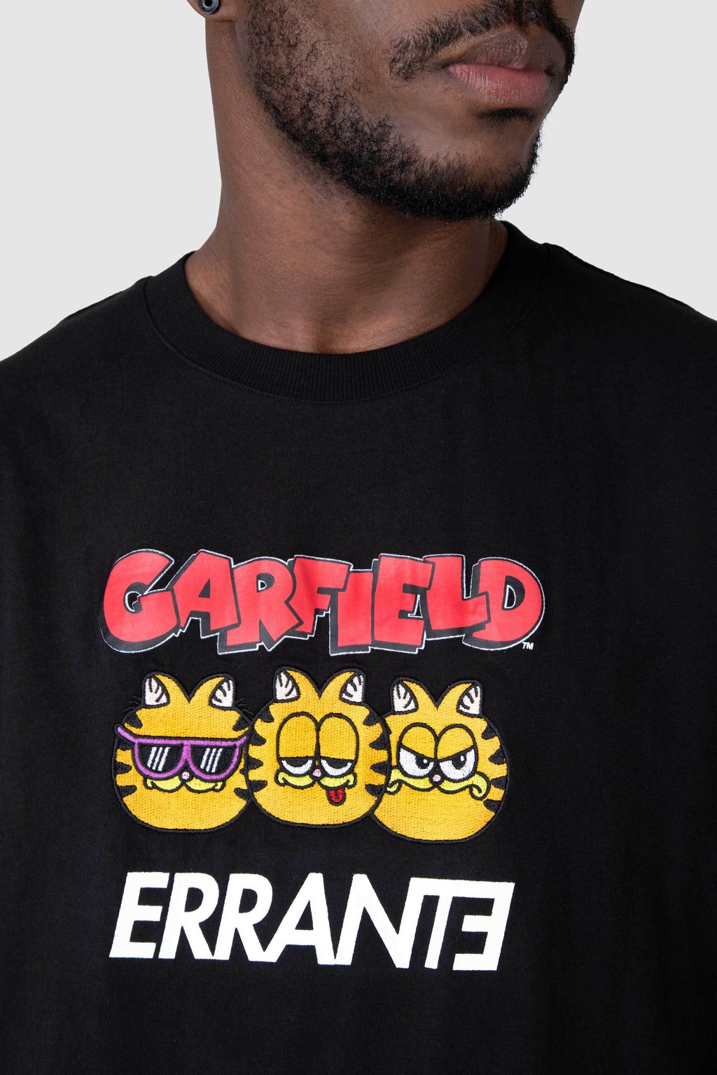 Polera M/C Garfield Triple Ego Negro ERRANTE 