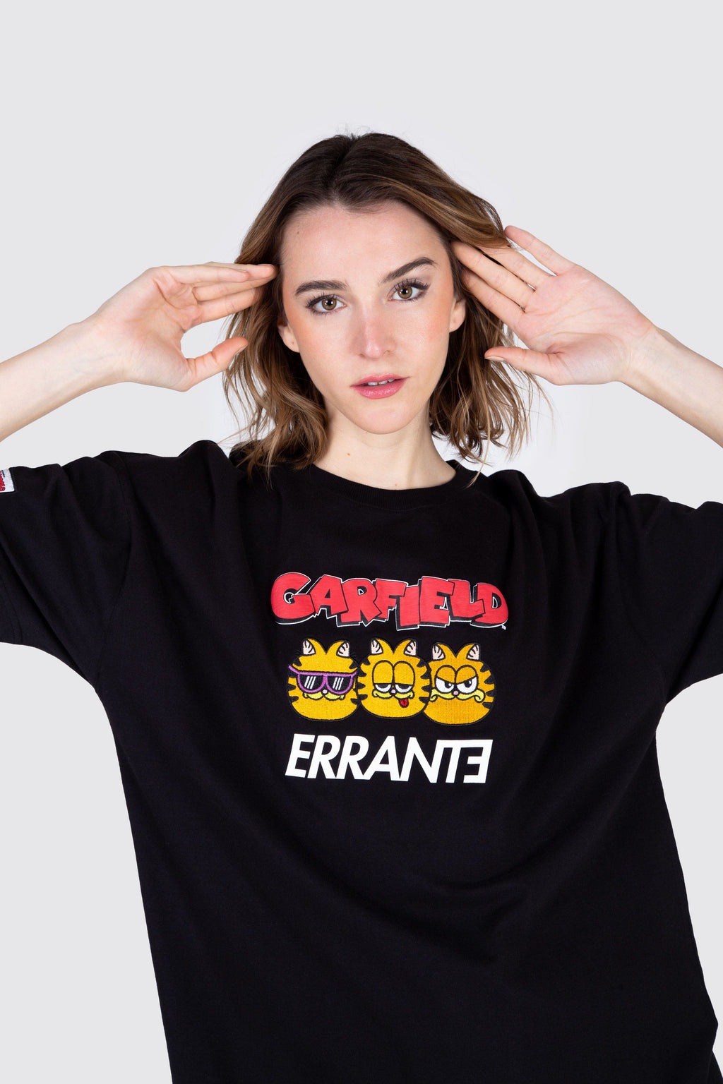 Polera M/C Garfield Triple Ego Negro ERRANTE 