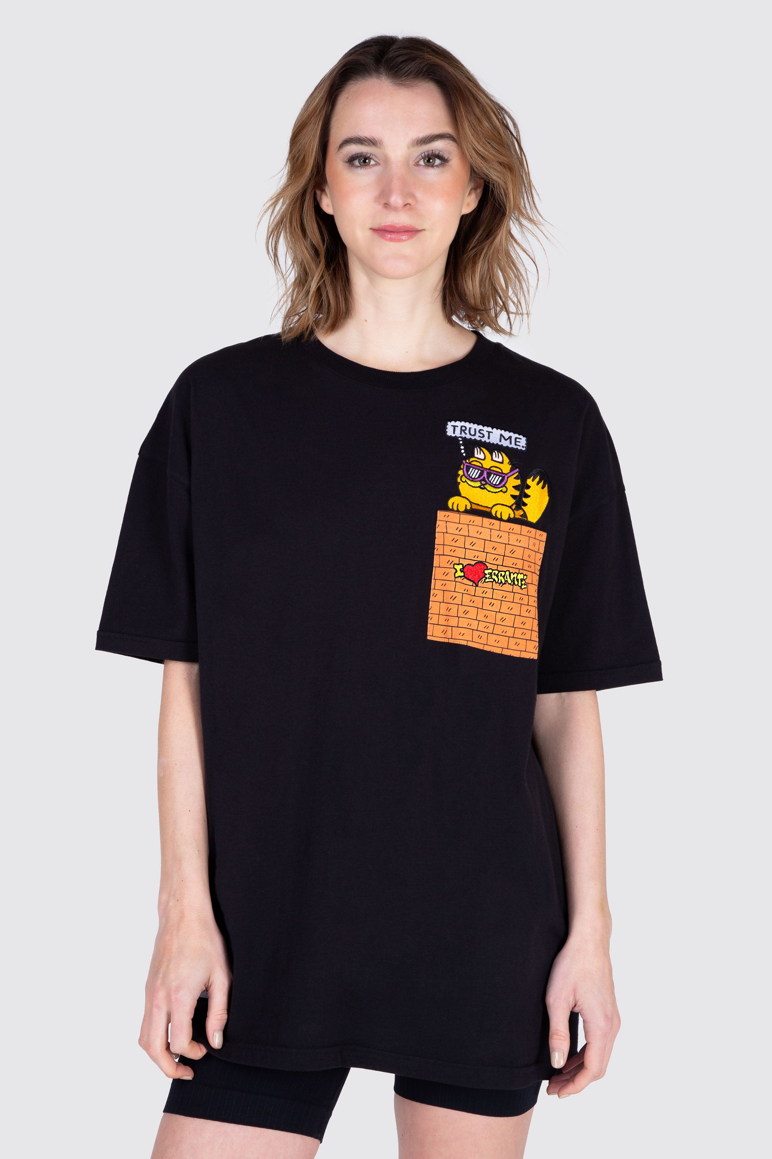 Polera M/C Garfield Brick Negro ERRANTE 