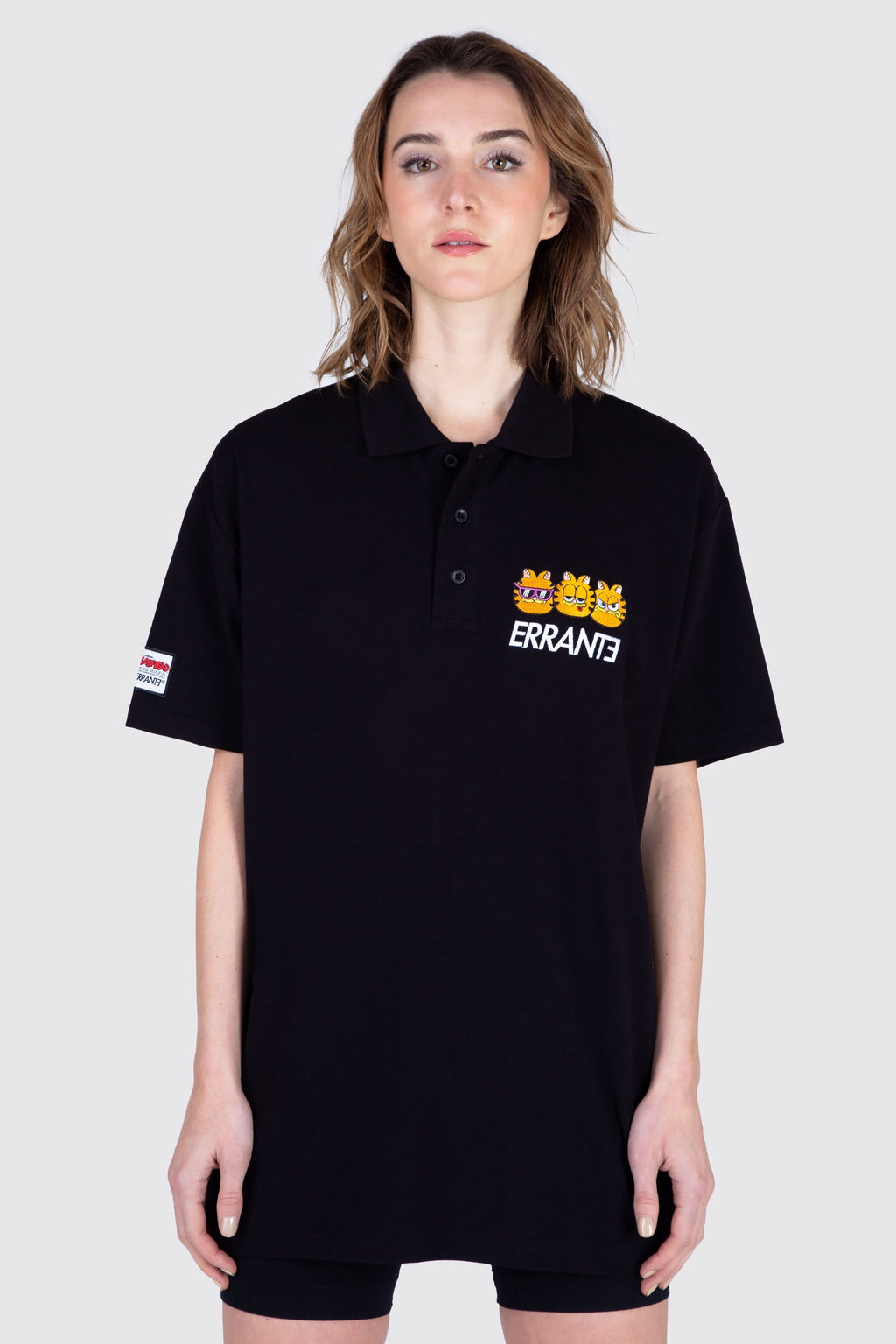Polera M/C Pique Garfield Triple Ego Negro ERRANTE 