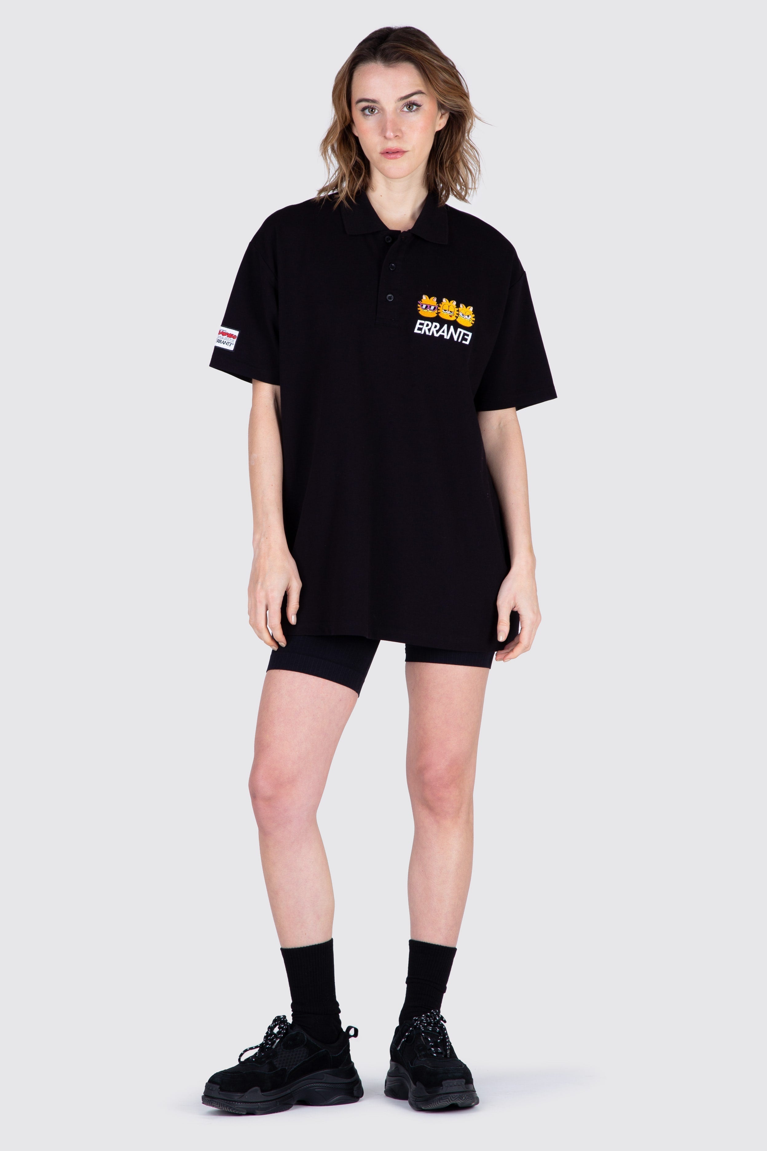 Polera M/C Pique Garfield Triple Ego Negro ERRANTE 