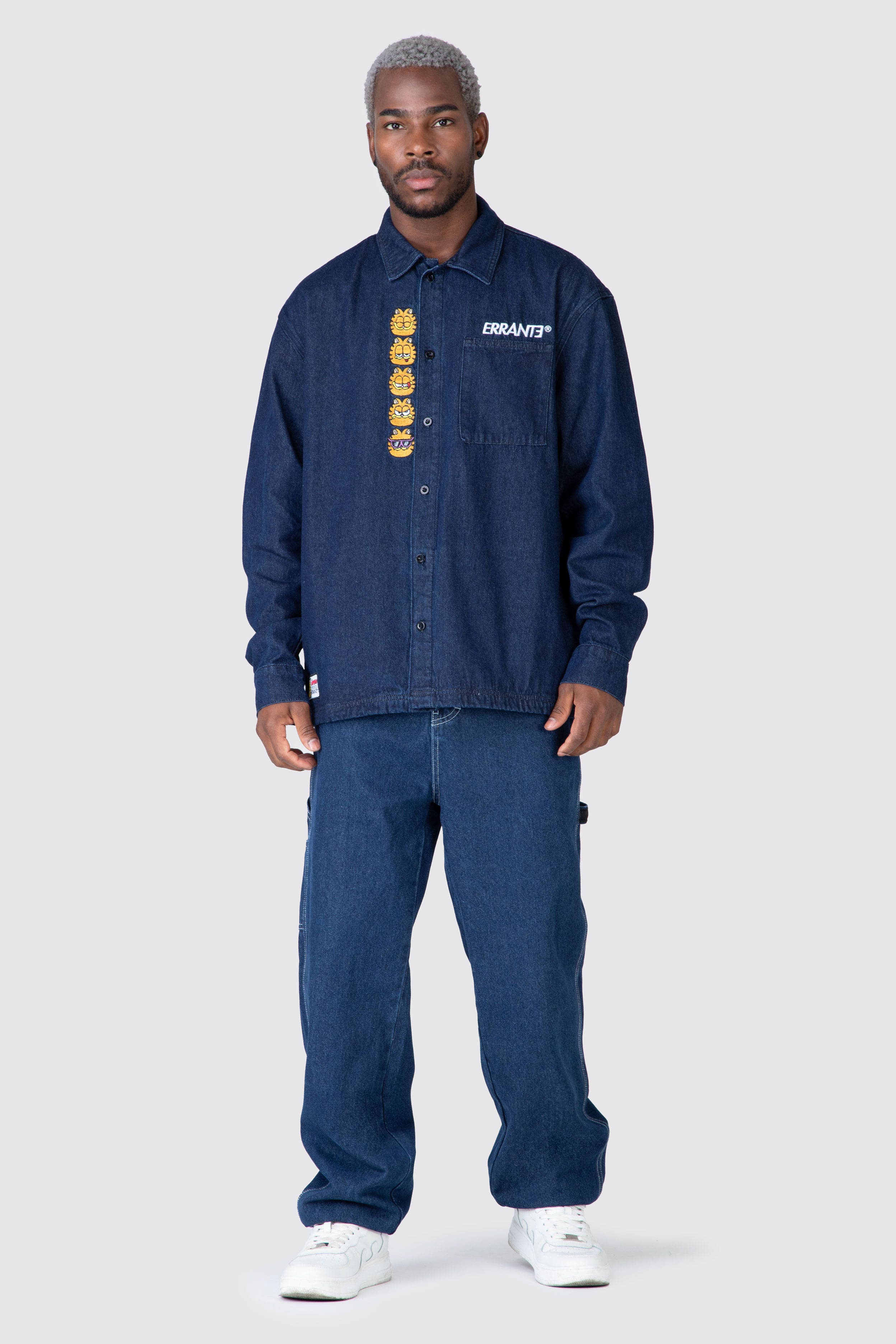 Camisa M/L Garfield Show Cat Azul ERRANTE 