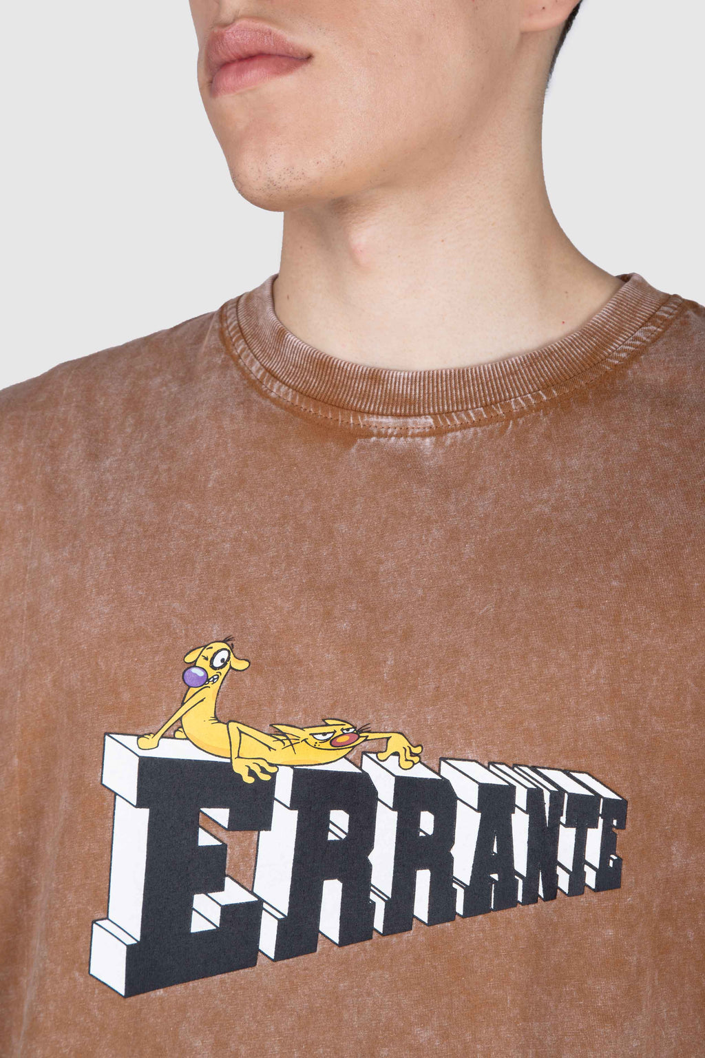 Polera M/C Catdog Catch It Café ERRANTE