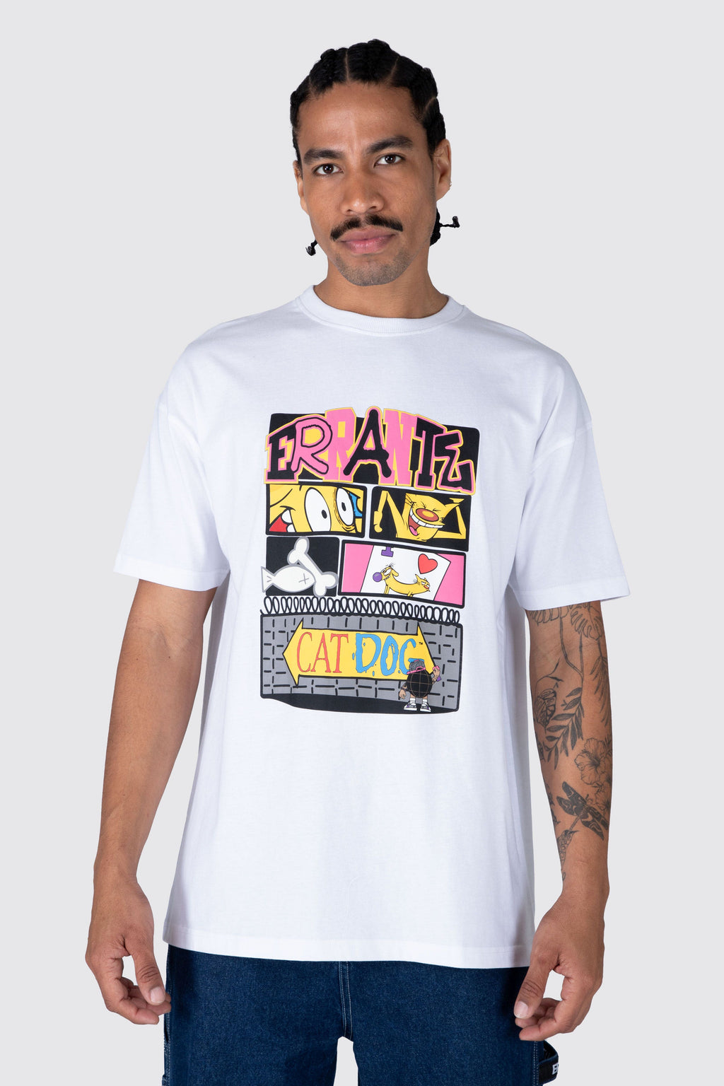 Polera M/C Catdog Comic Blanco ERRANTE