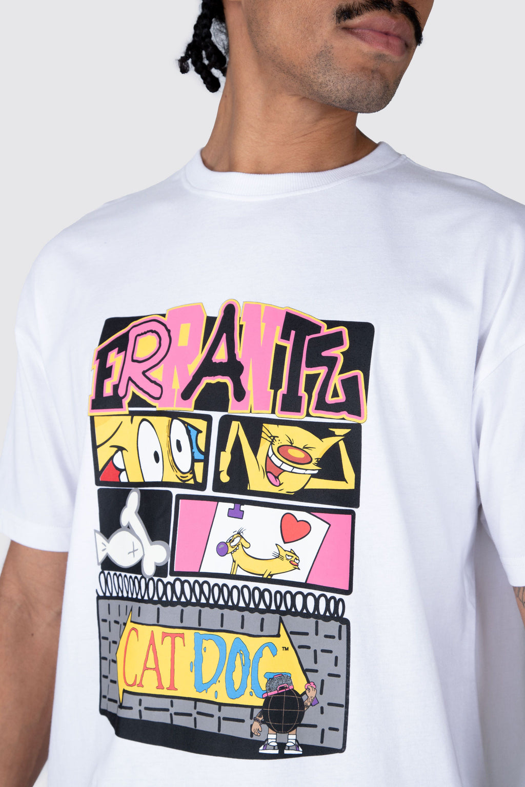 Polera M/C Catdog Comic Blanco ERRANTE