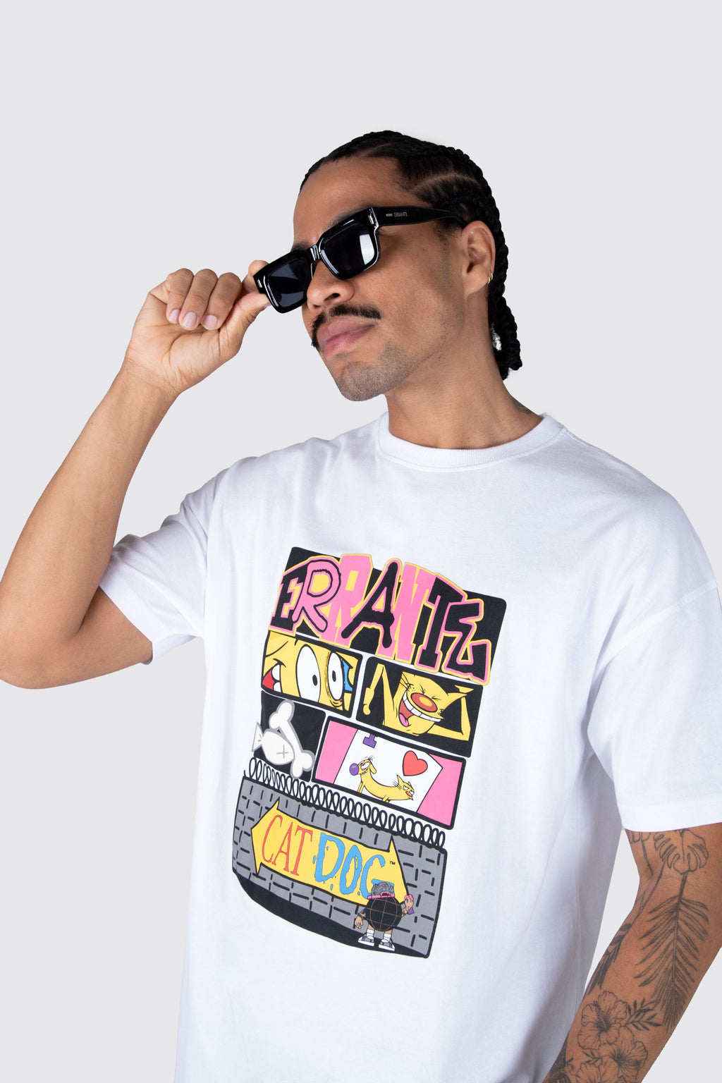 Polera M/C Catdog Comic Blanco ERRANTE