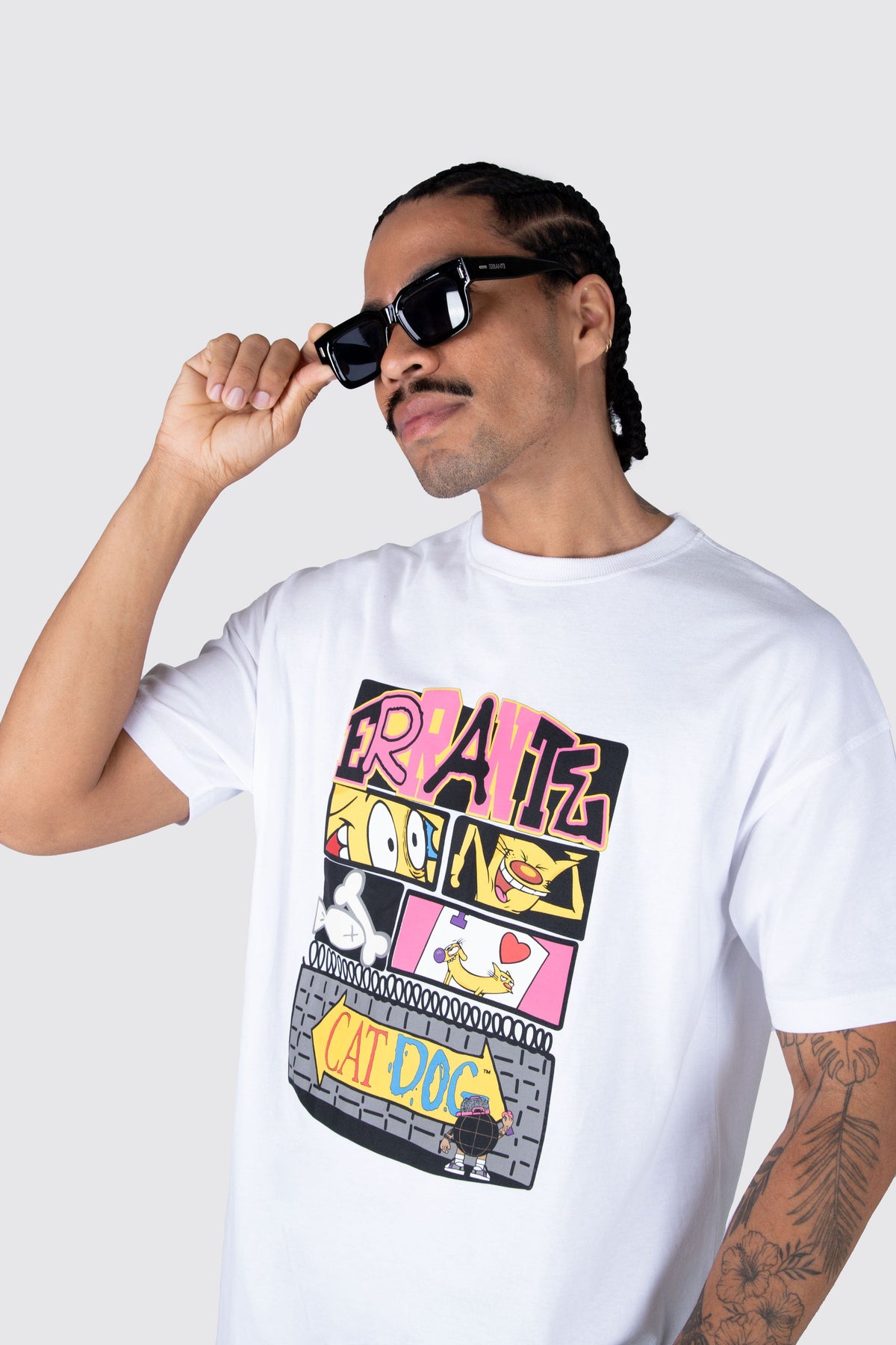 Polera M/C Catdog Comic Blanco ERRANTE