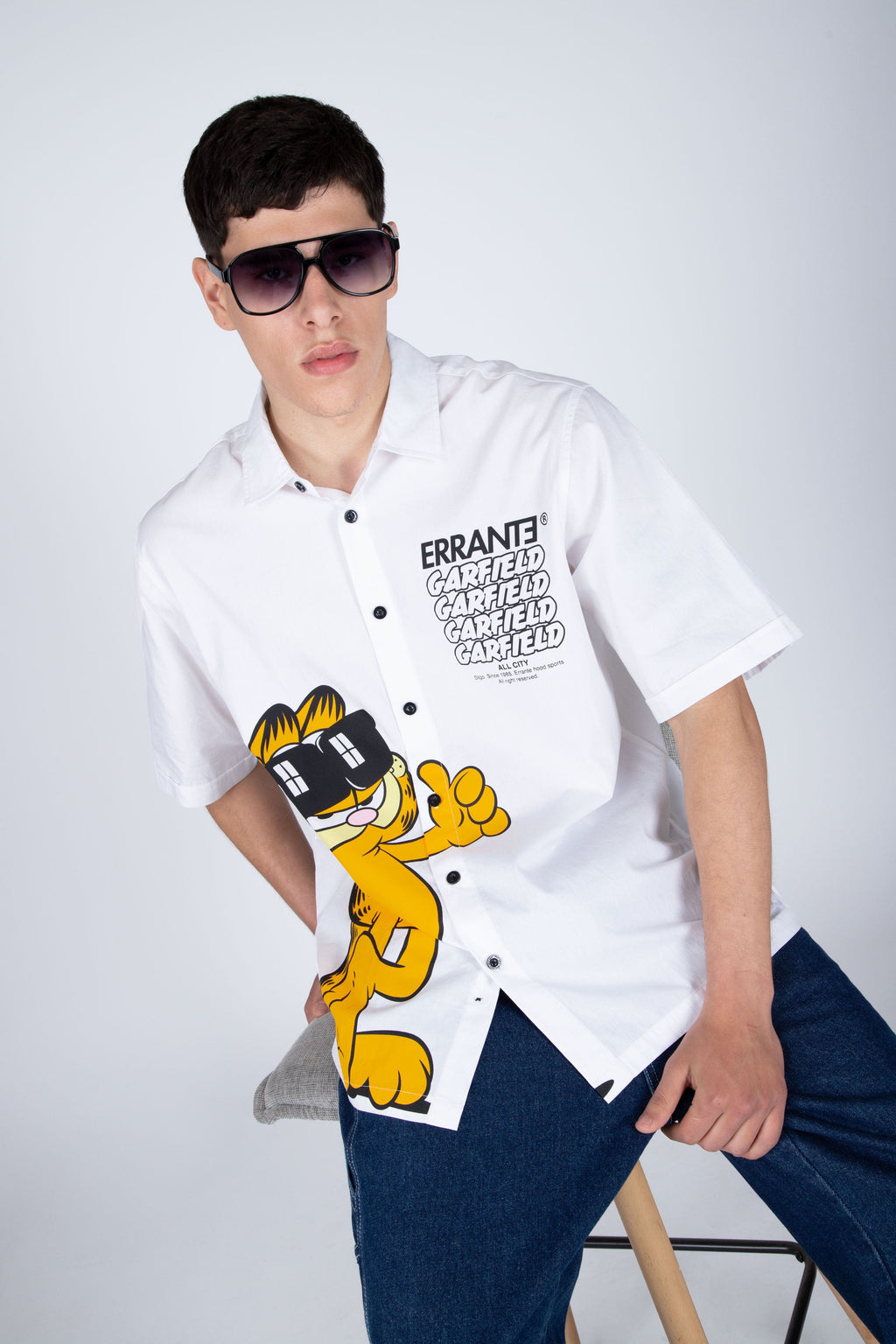 Camisa M/C Garfield Portrait Blanco ERRANTE