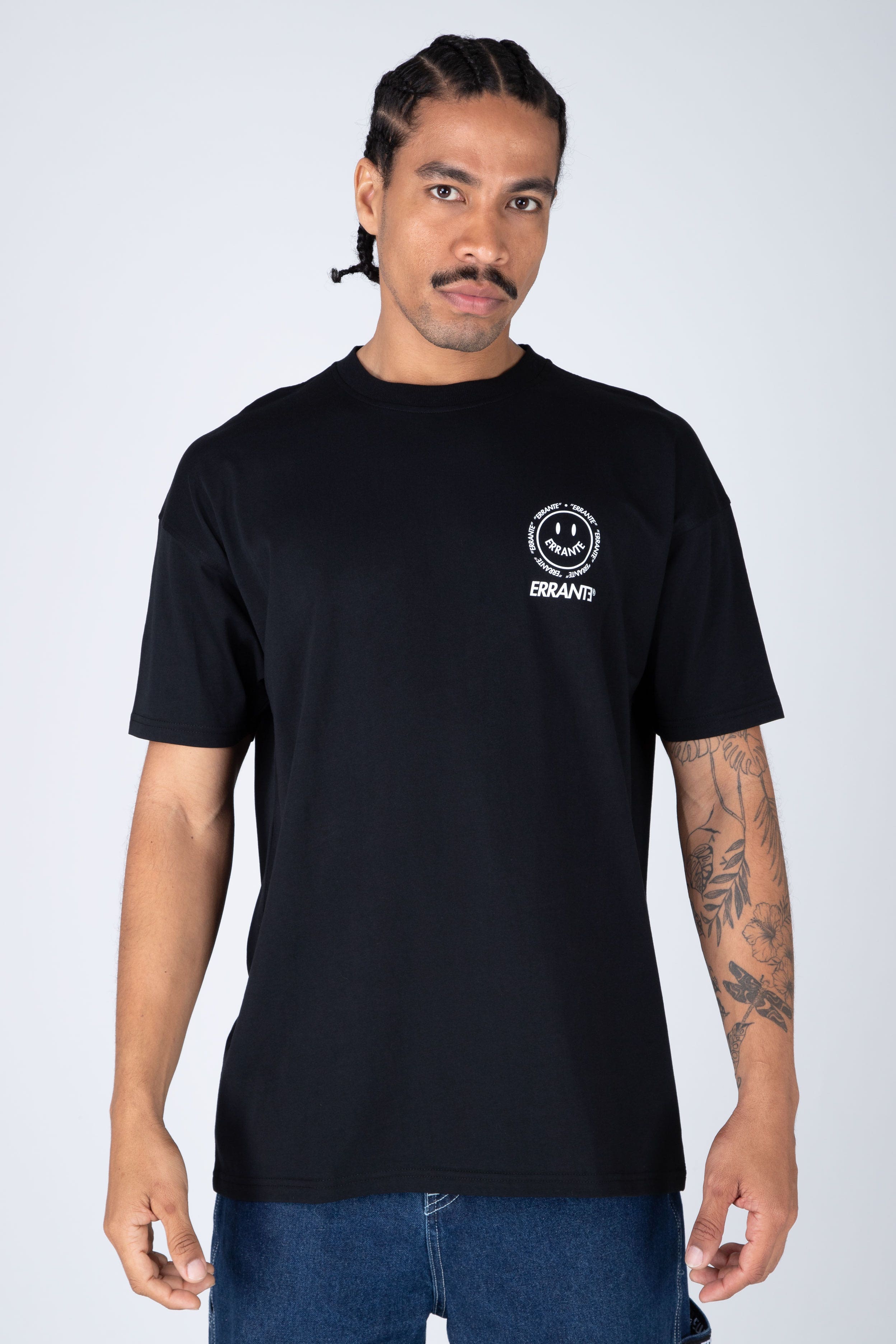 Polera M/C Happy Face Negro ERRANTE