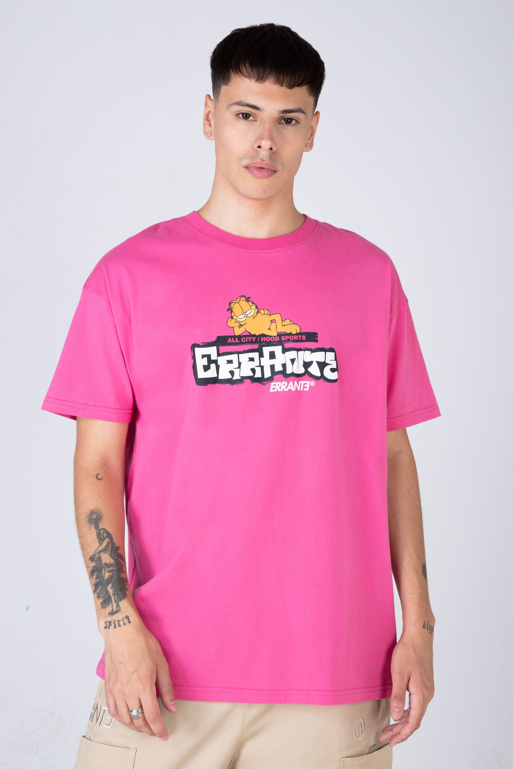 Polera M/C Garfield Cat World Rosado ERRANTE