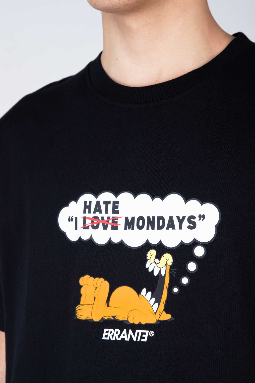 Polera M/C Garfield Hate Mondays Negro ERRANTE