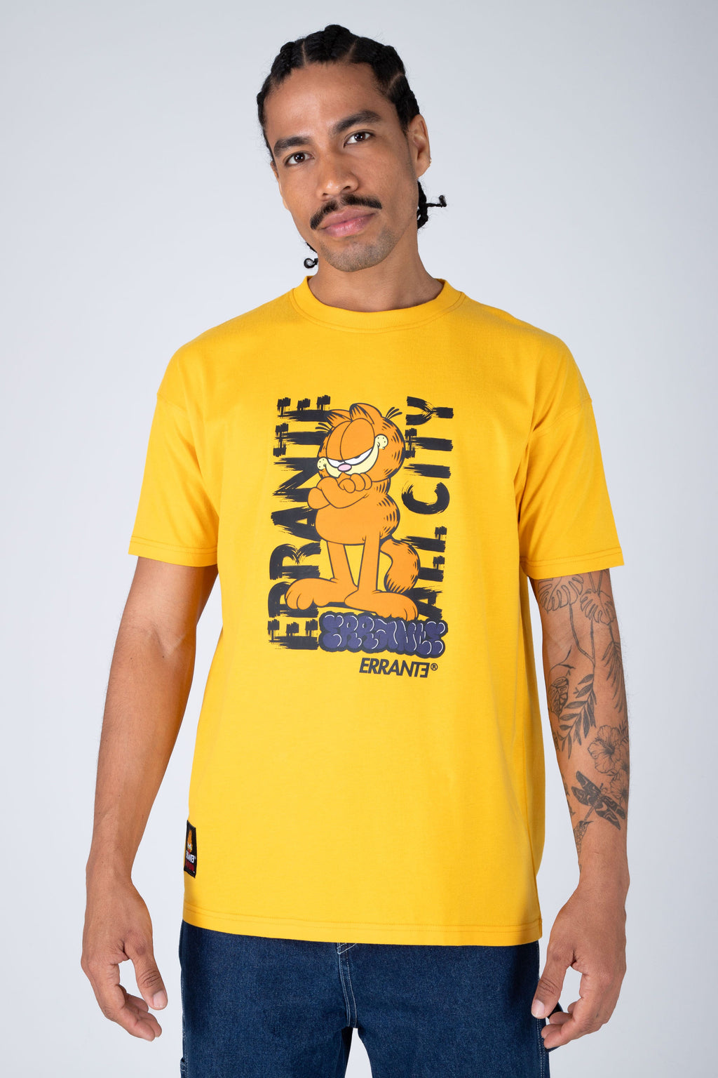 Polera M/C Garfield Street Cat Amarillo ERRANTE