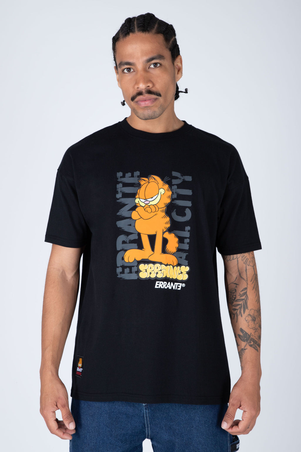 Polera M/C Garfield Street Cat Negro ERRANTE