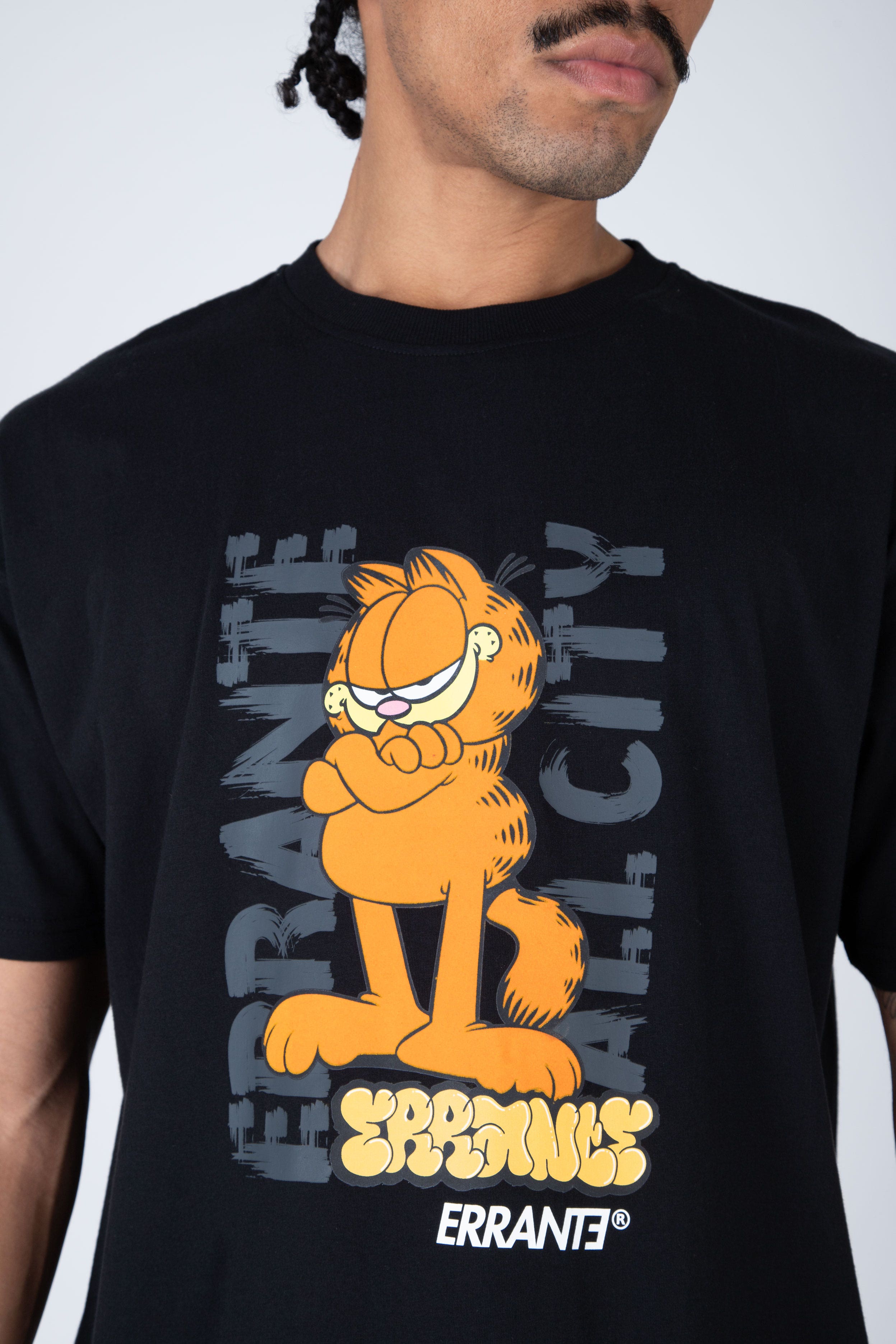 Polera M/C Garfield Street Cat Negro ERRANTE