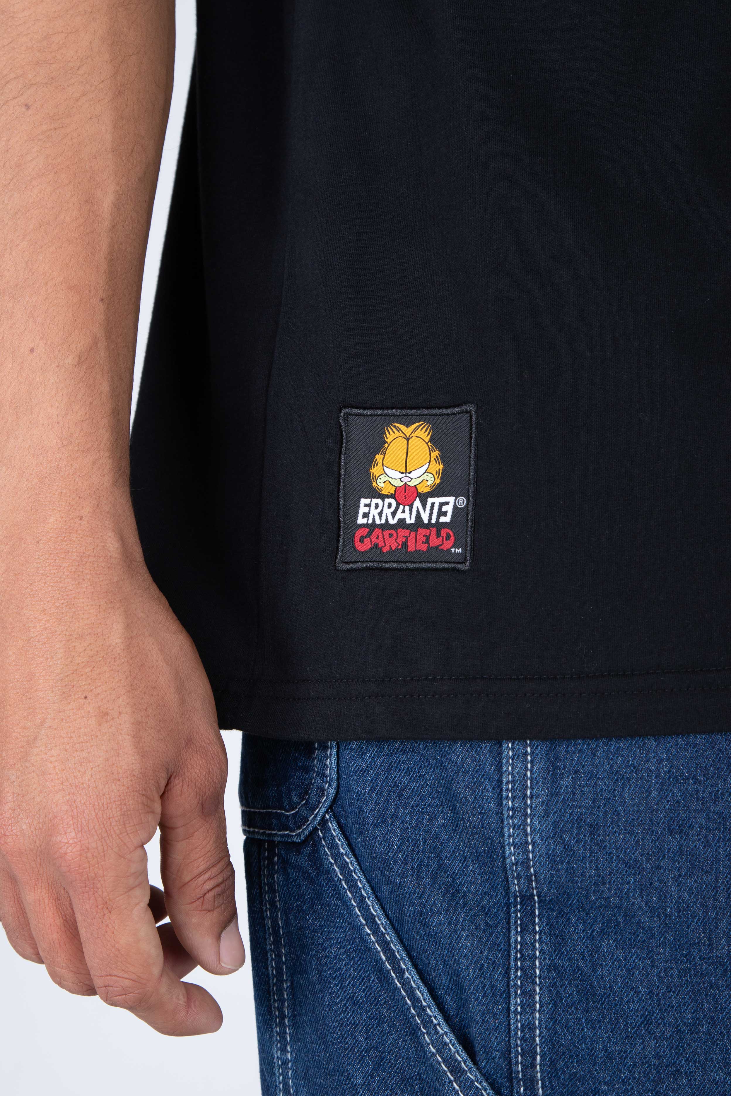 Polera M/C Garfield Street Cat Negro ERRANTE