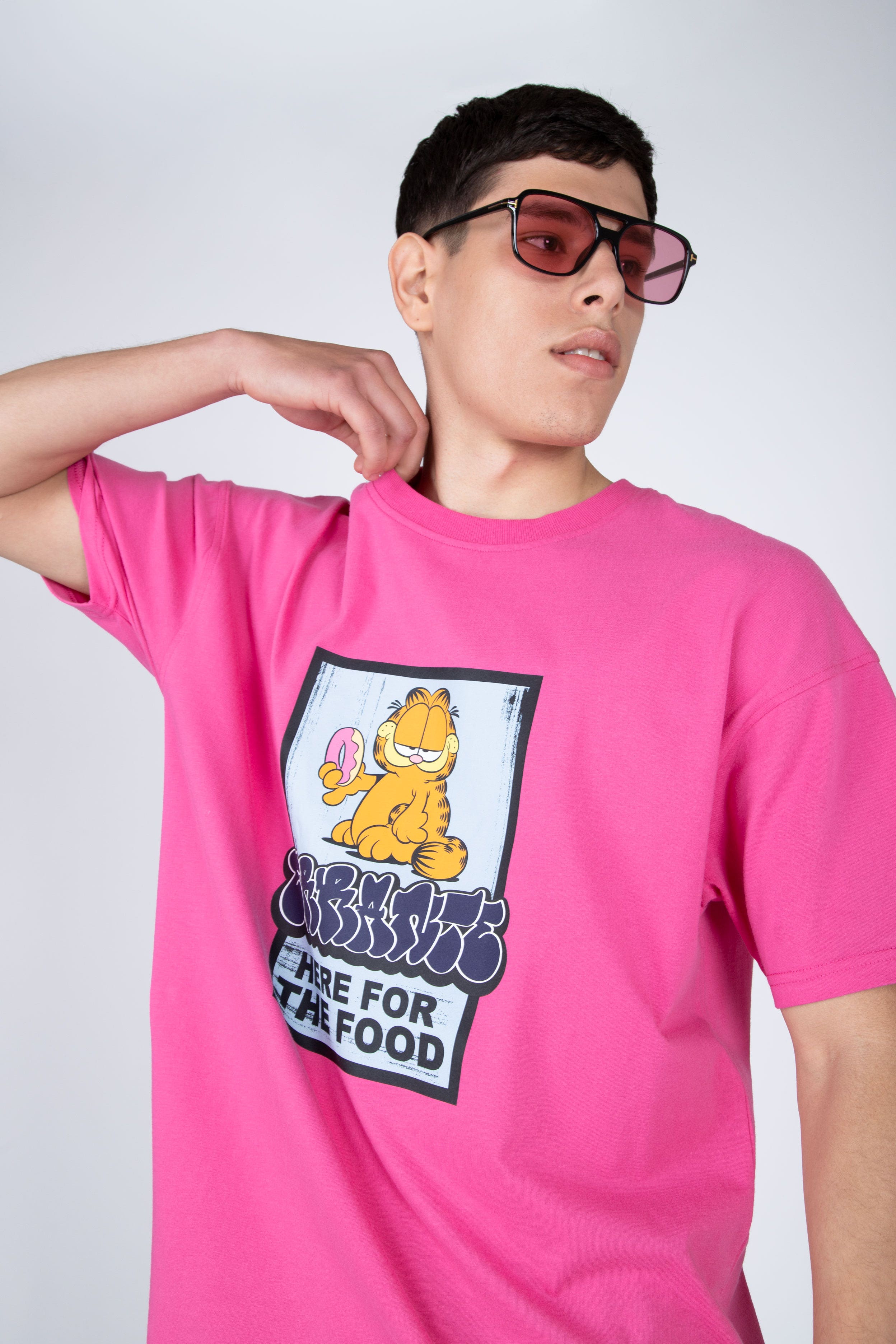 Polera M/C Garfield Eat Me Rosado ERRANTE