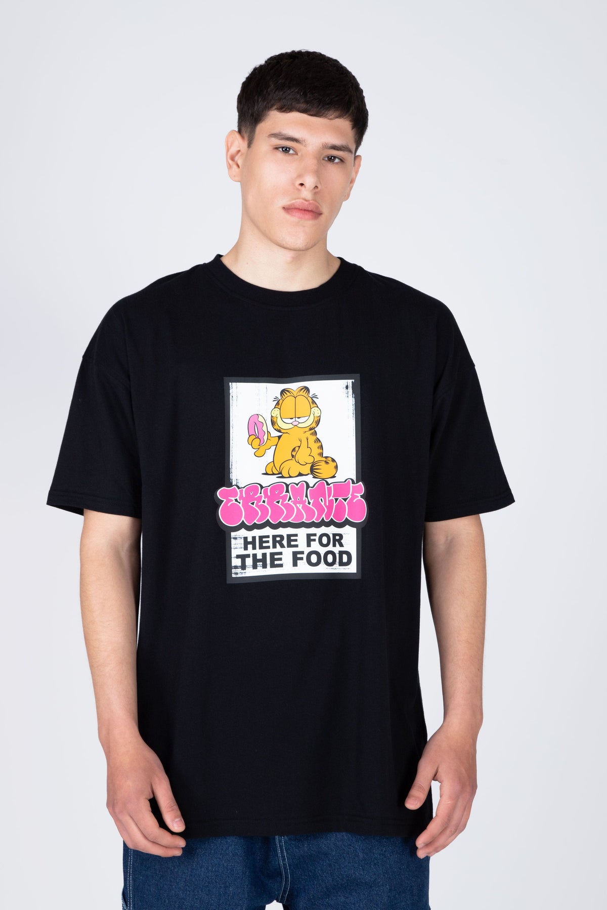 Polera M/C Garfield Eat Me Negro ERRANTE