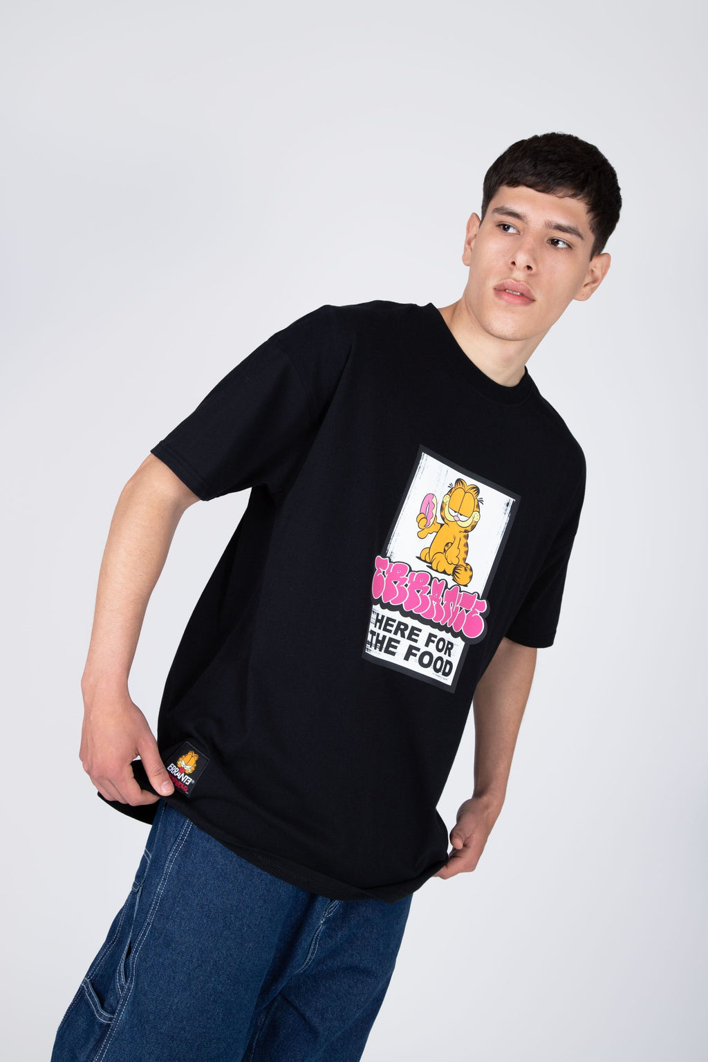 Polera M/C Garfield Eat Me Negro ERRANTE