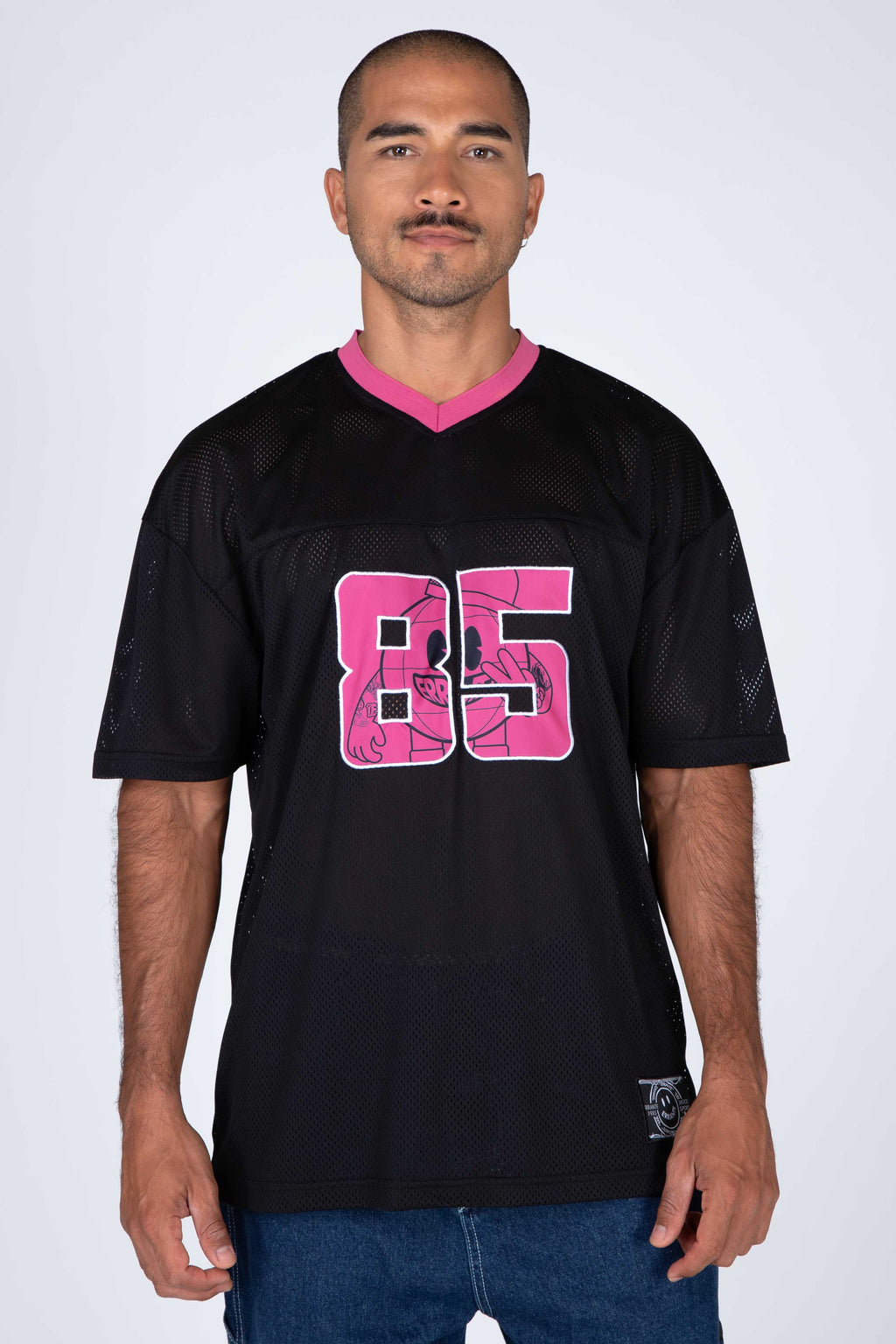 Polera Manga Corta Mesh Off Spring Negro ERRANTE