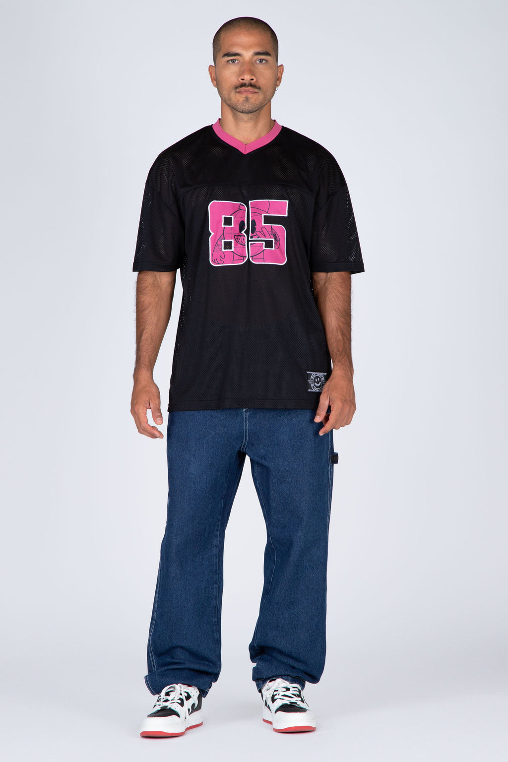 Polera Manga Corta Mesh Off Spring Negro ERRANTE