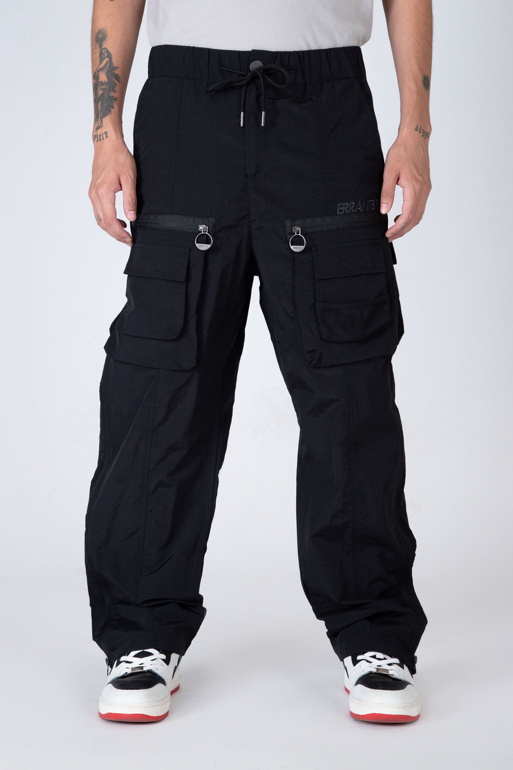 Pantalon Cargo Graff Y Mesh Negro ERRANTE