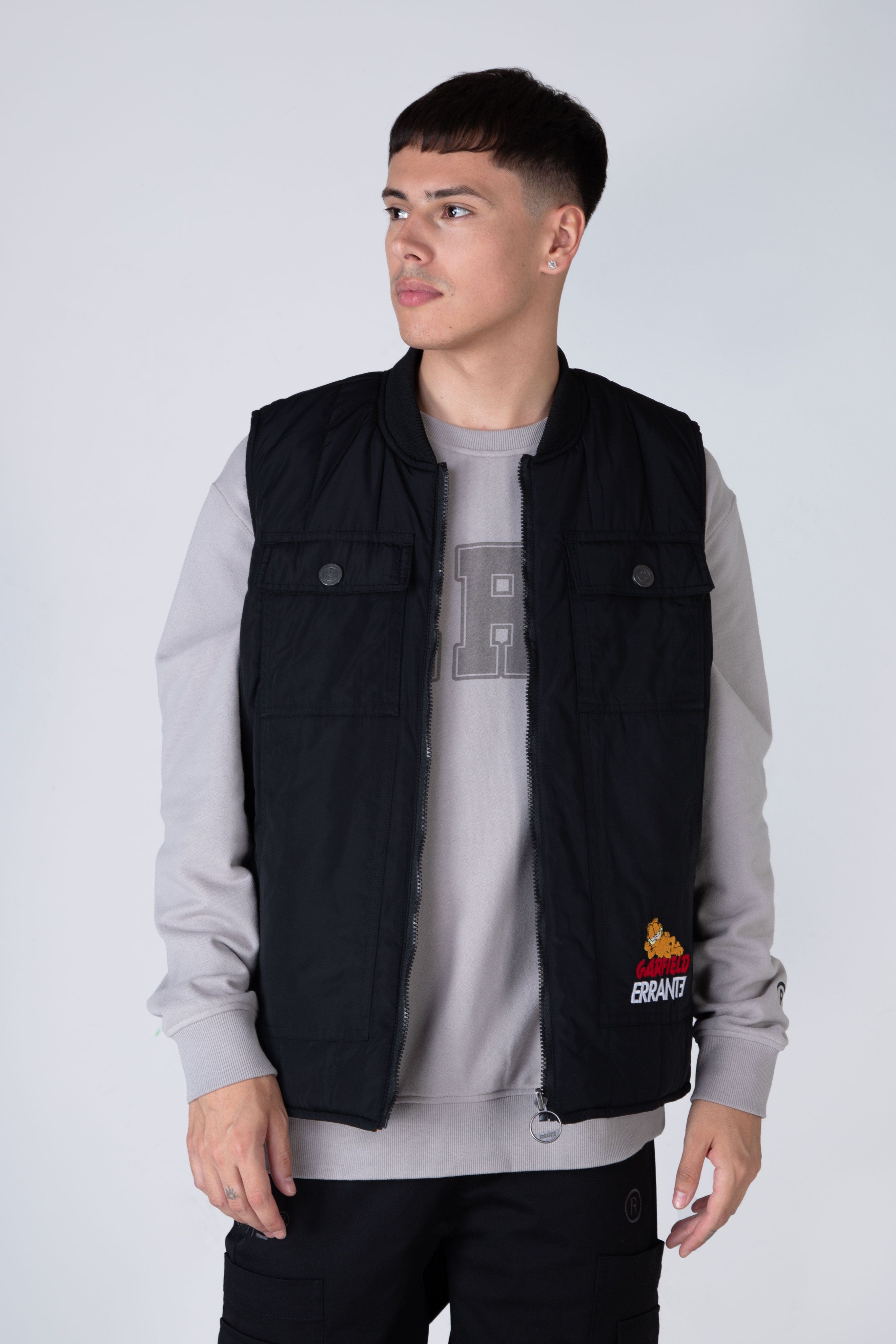 Chaqueta Vest Reversible Garfield Time Negro ERRANTE