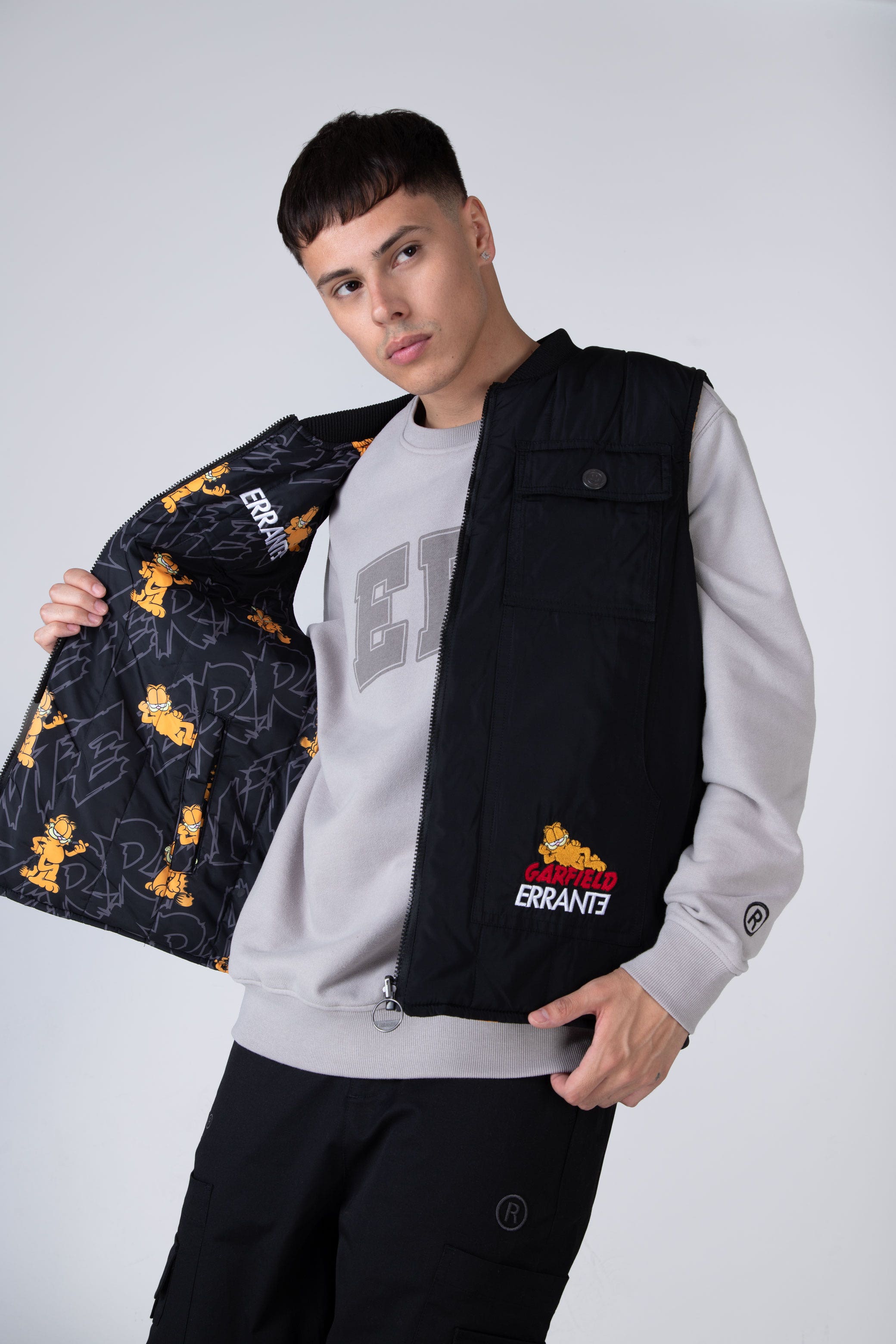 Chaqueta Vest Reversible Garfield Time Negro ERRANTE