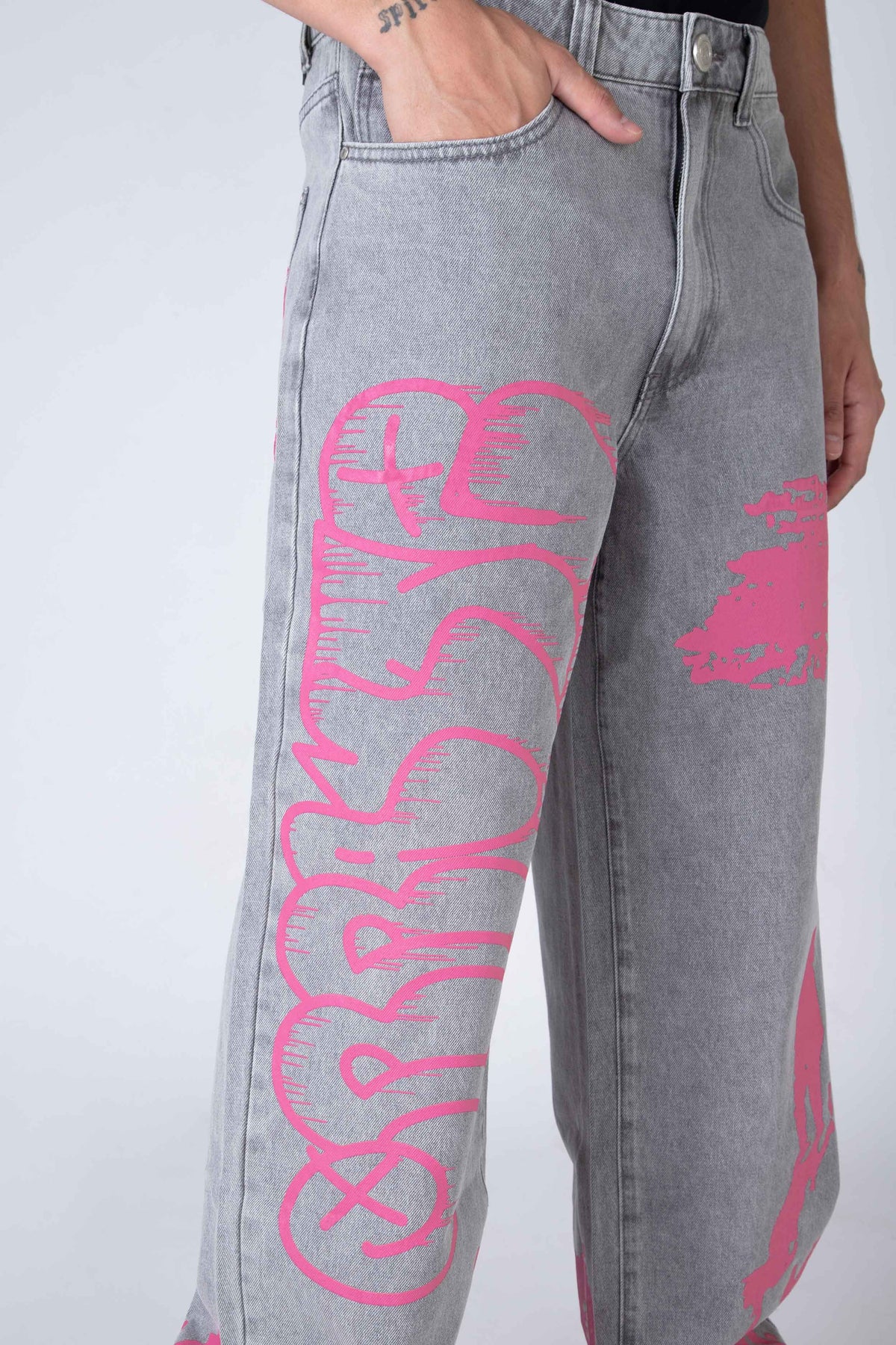 Jeans Stain Gris/Rosado ERRANTE