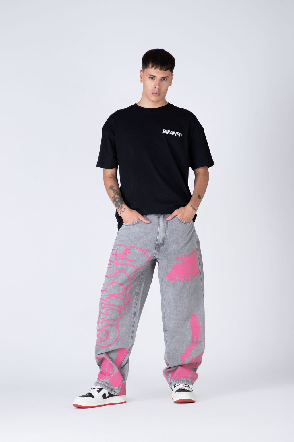 Jeans Stain Gris/Rosado ERRANTE