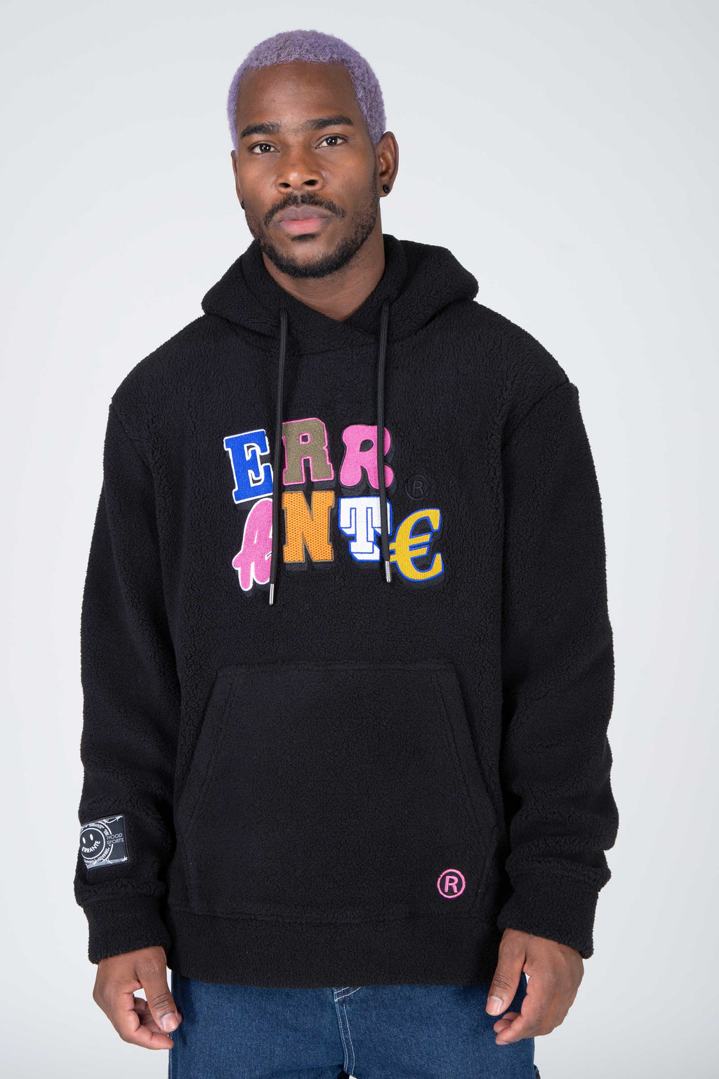 Poleron Polar Soft Hood Colorful Negro ERRANTE