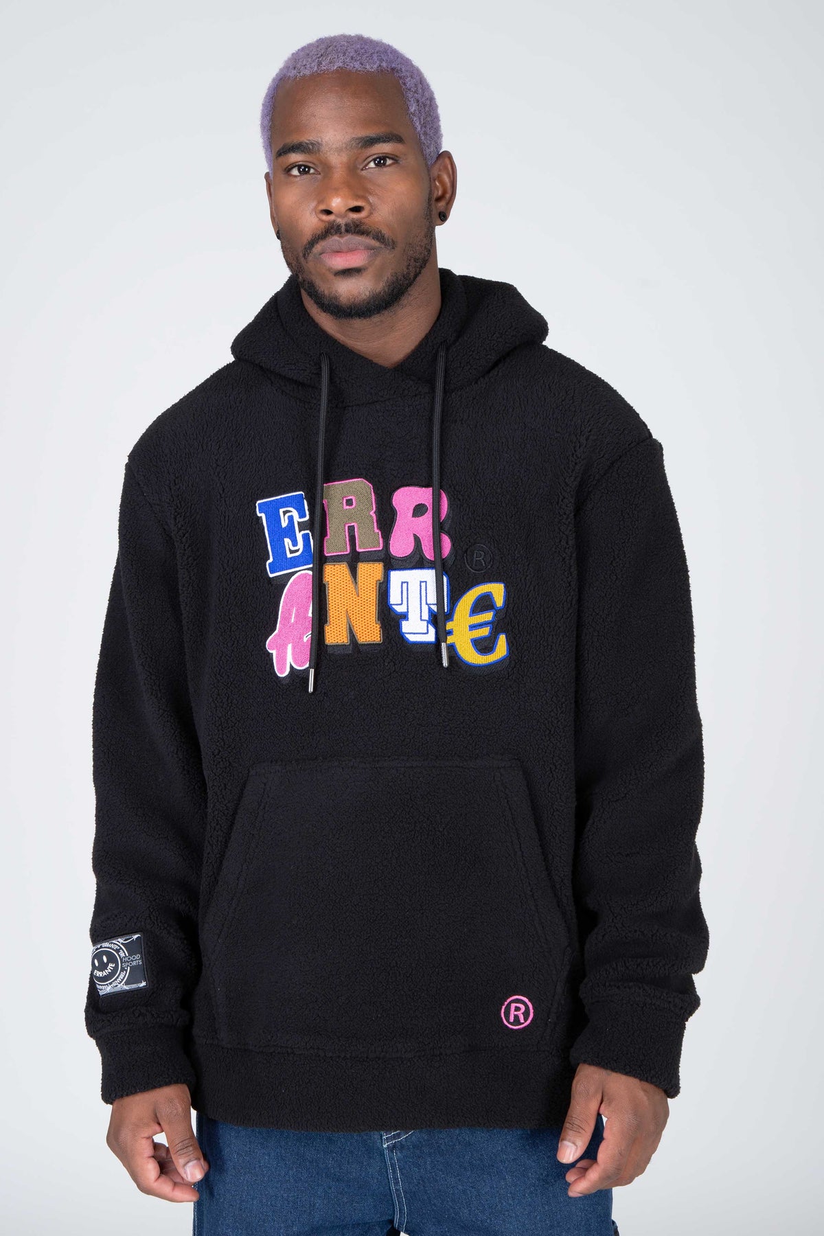 Poleron Polar Soft Hood Colorful Negro ERRANTE