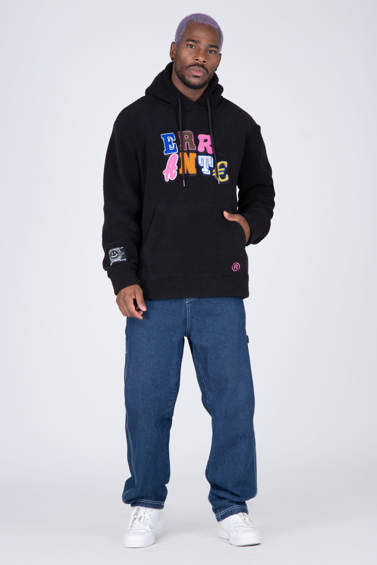 Poleron Polar Soft Hood Colorful Negro ERRANTE