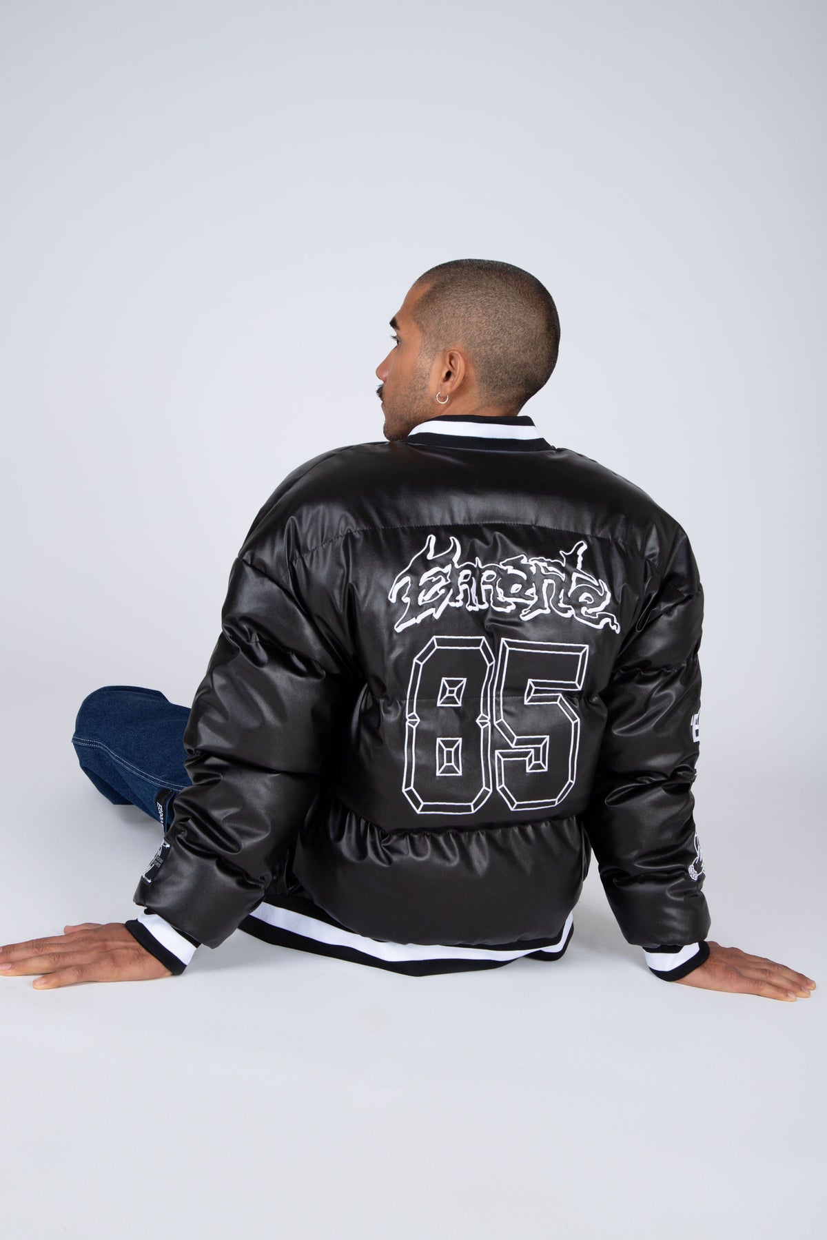 Parka Bomber Bicolor Negro ERRANTE
