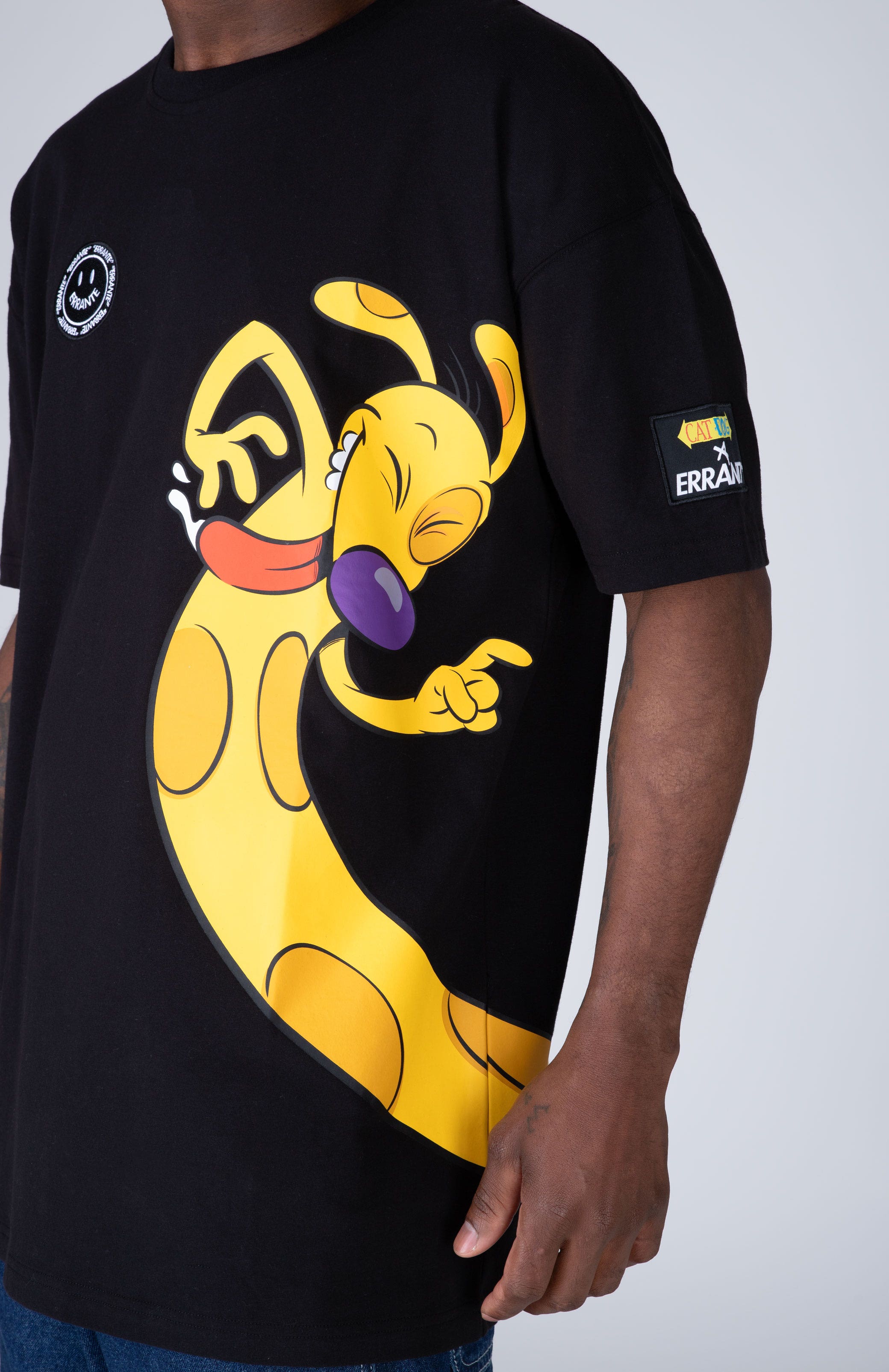 Polera Manga Corta Catdog Twoinone Negro ERRANTE