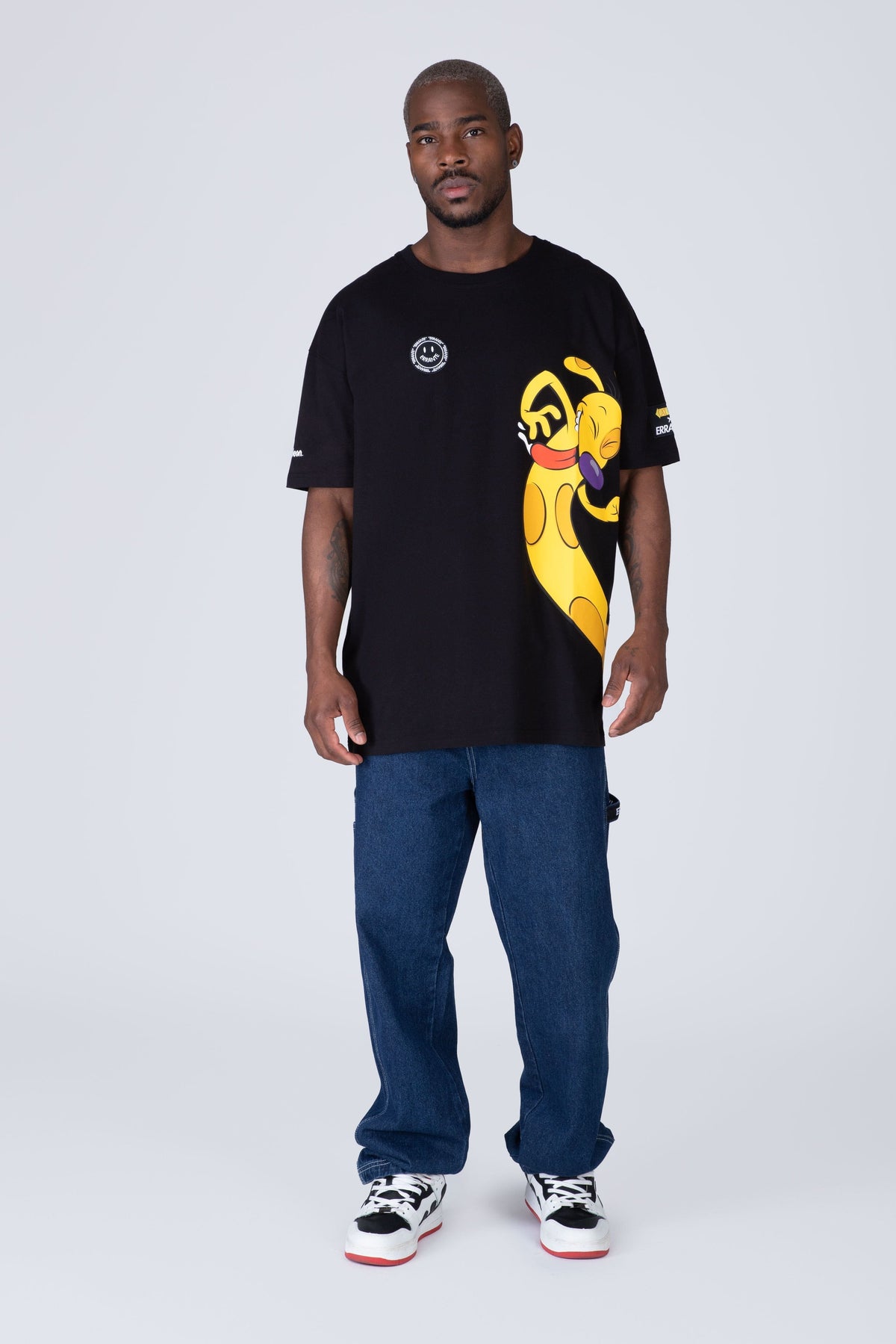 Polera Manga Corta Catdog Twoinone Negro ERRANTE