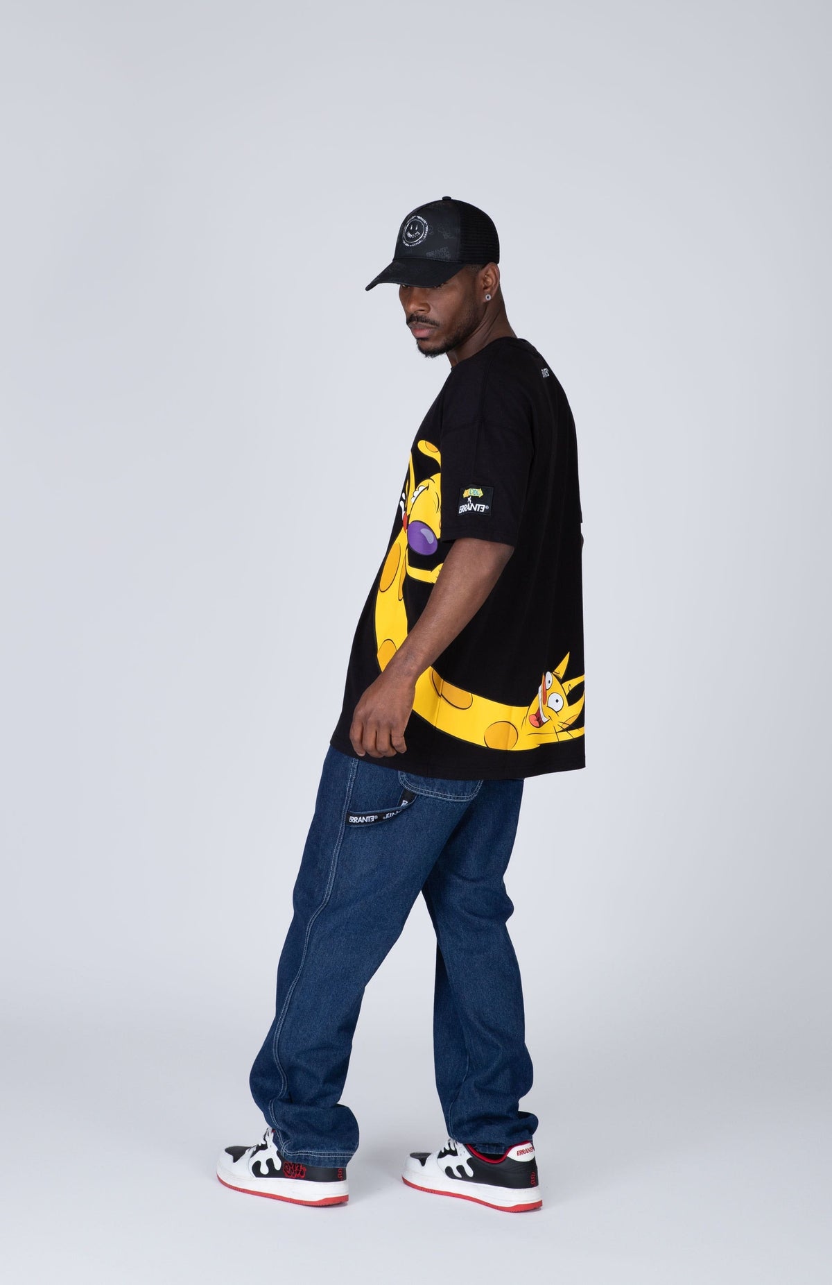 Polera Manga Corta Catdog Twoinone Negro ERRANTE