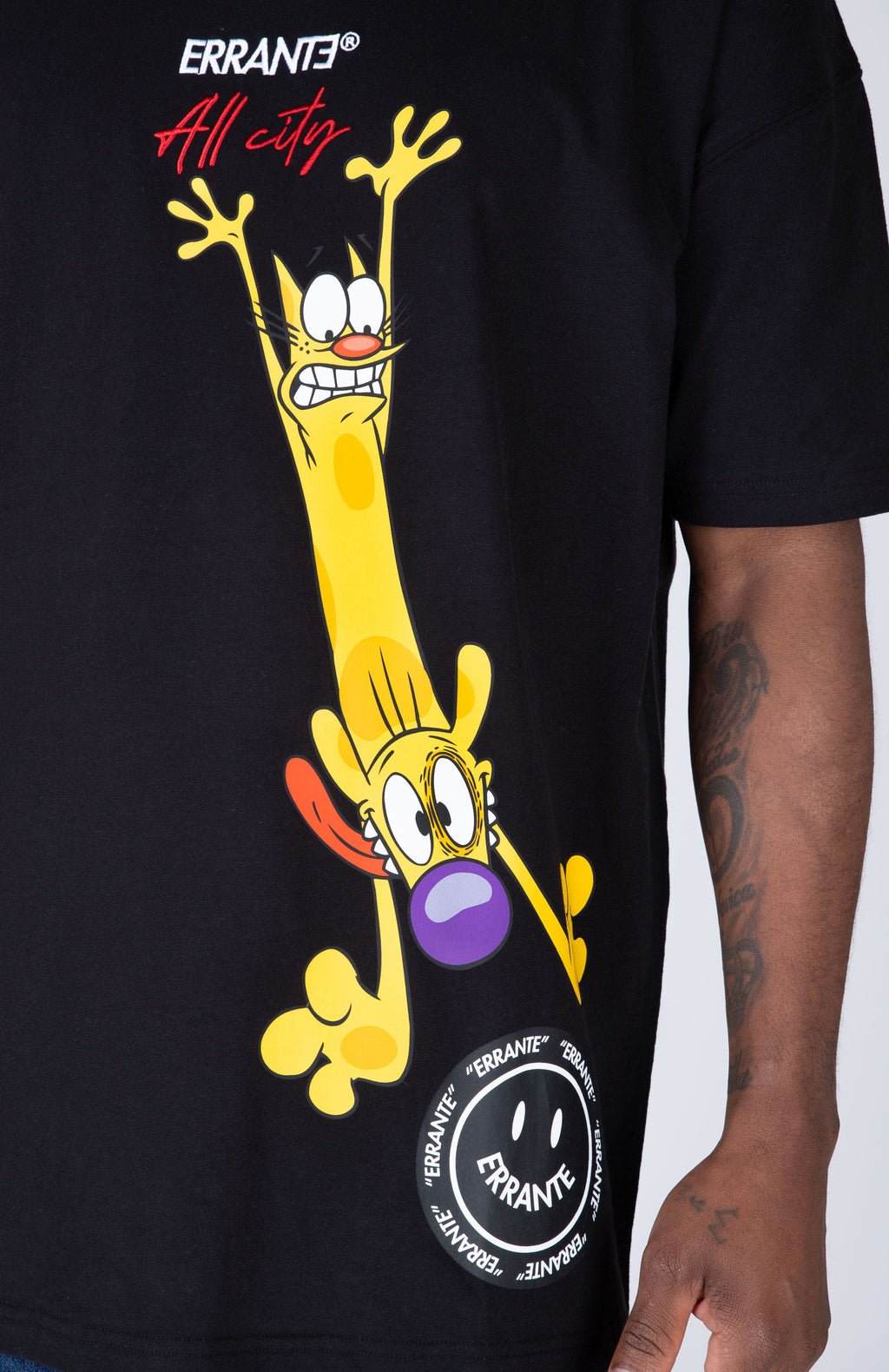 Polera Manga Corta Catdog Siamese Negro ERRANTE