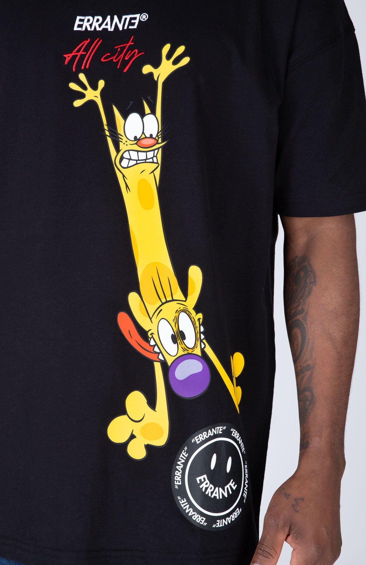 Polera Manga Corta Catdog Siamese Negro ERRANTE
